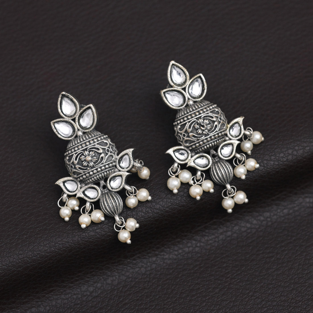 Oxidierte Ohrringe - | silber oxidiert