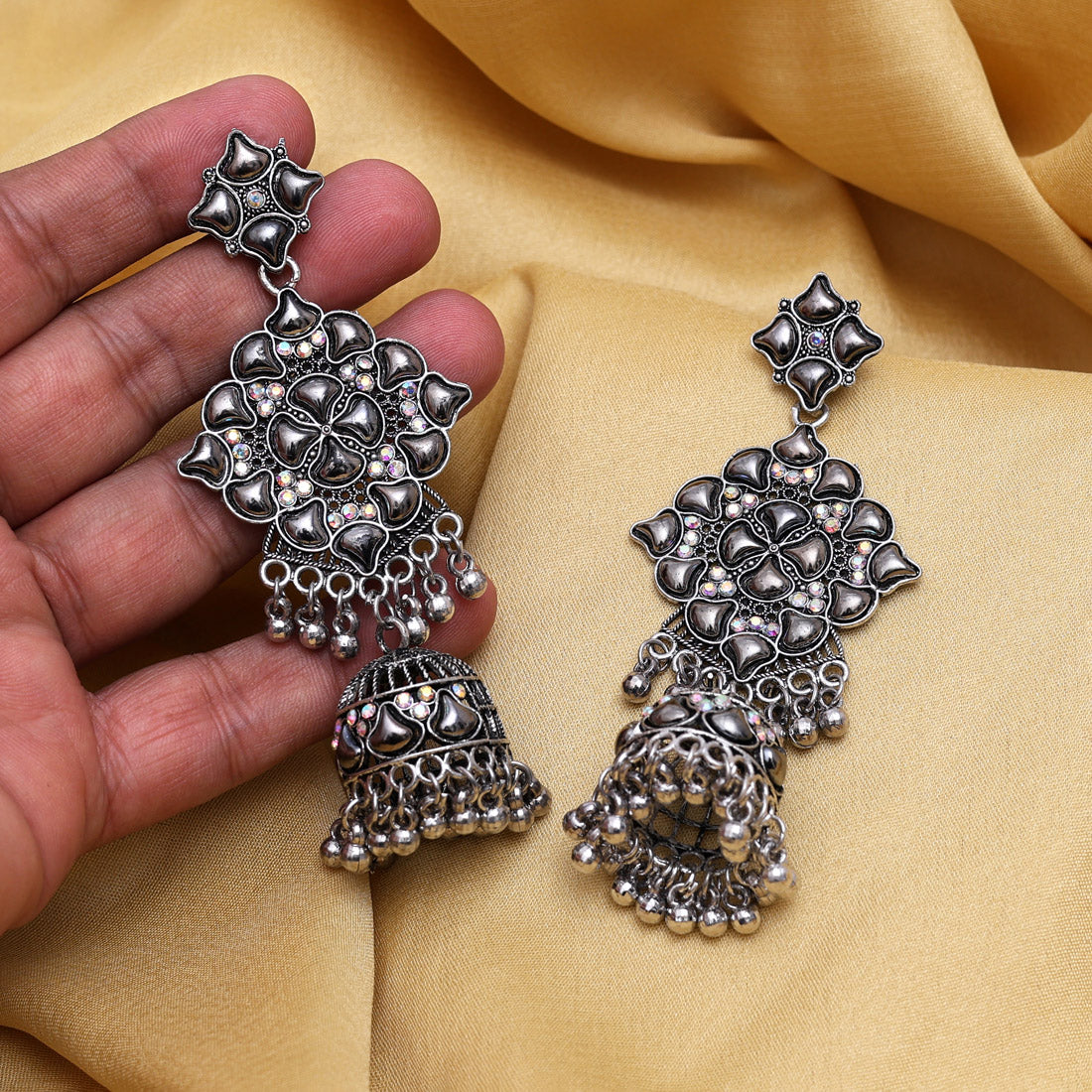 Oxidierte Ohrringe - | silber oxidiert