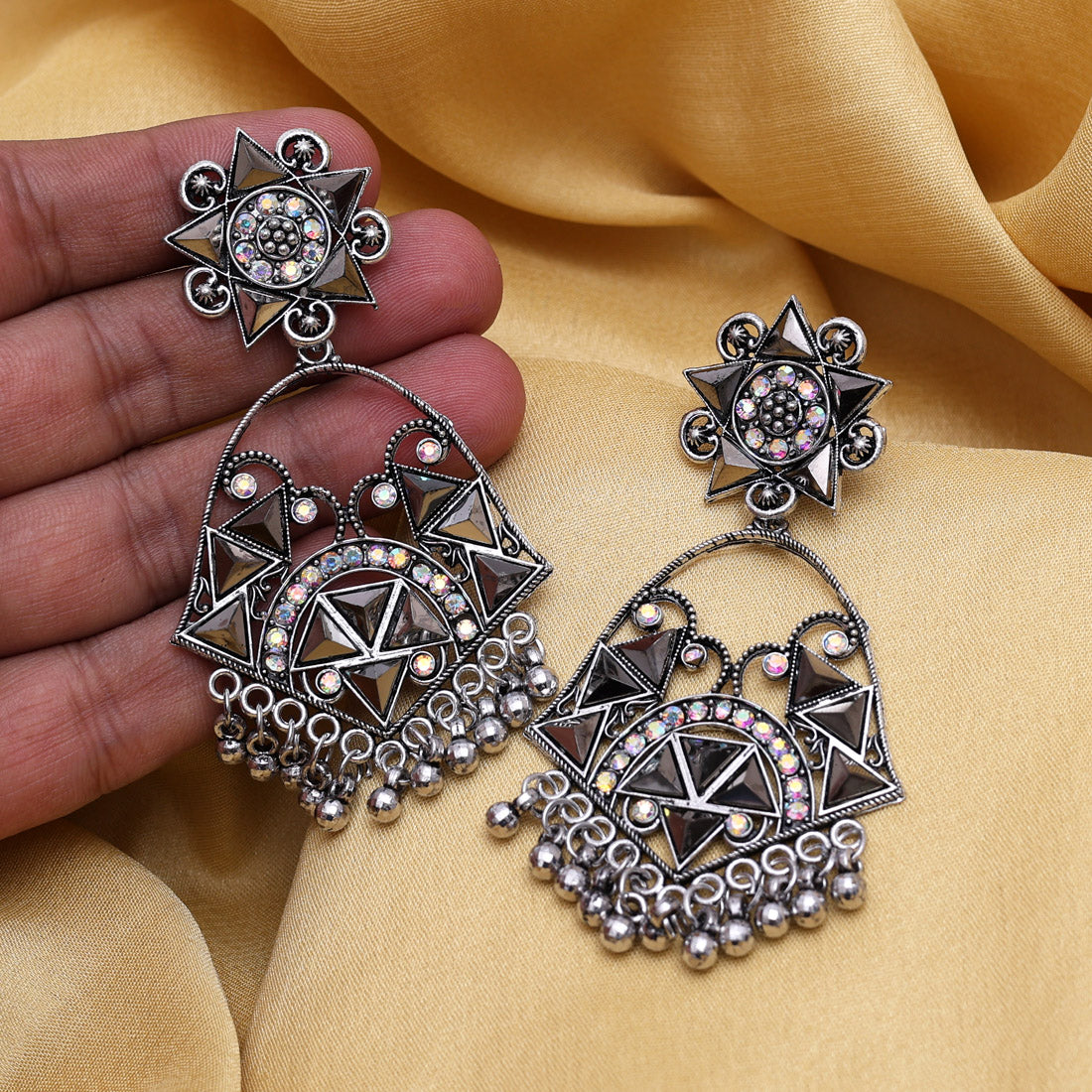 Oxidierte Ohrringe - | silber oxidiert