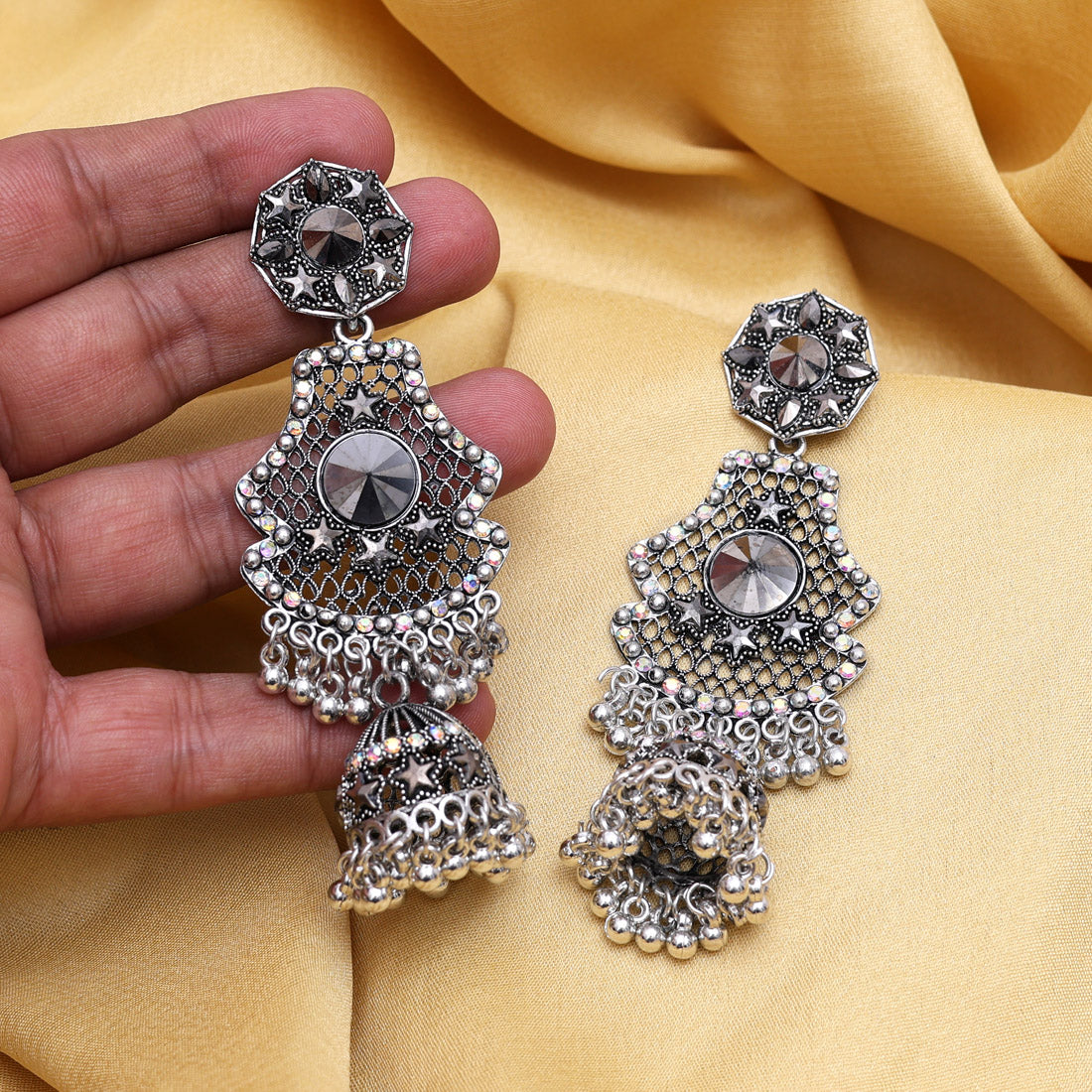 Oxidierte Ohrringe - | silber oxidiert
