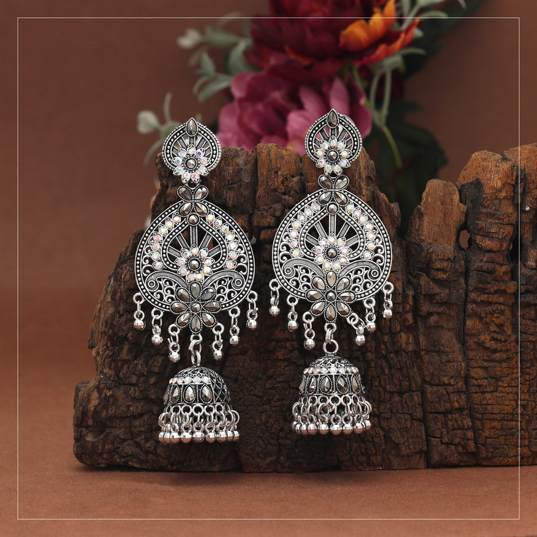 Oxidierte Ohrringe - | silber oxidiert