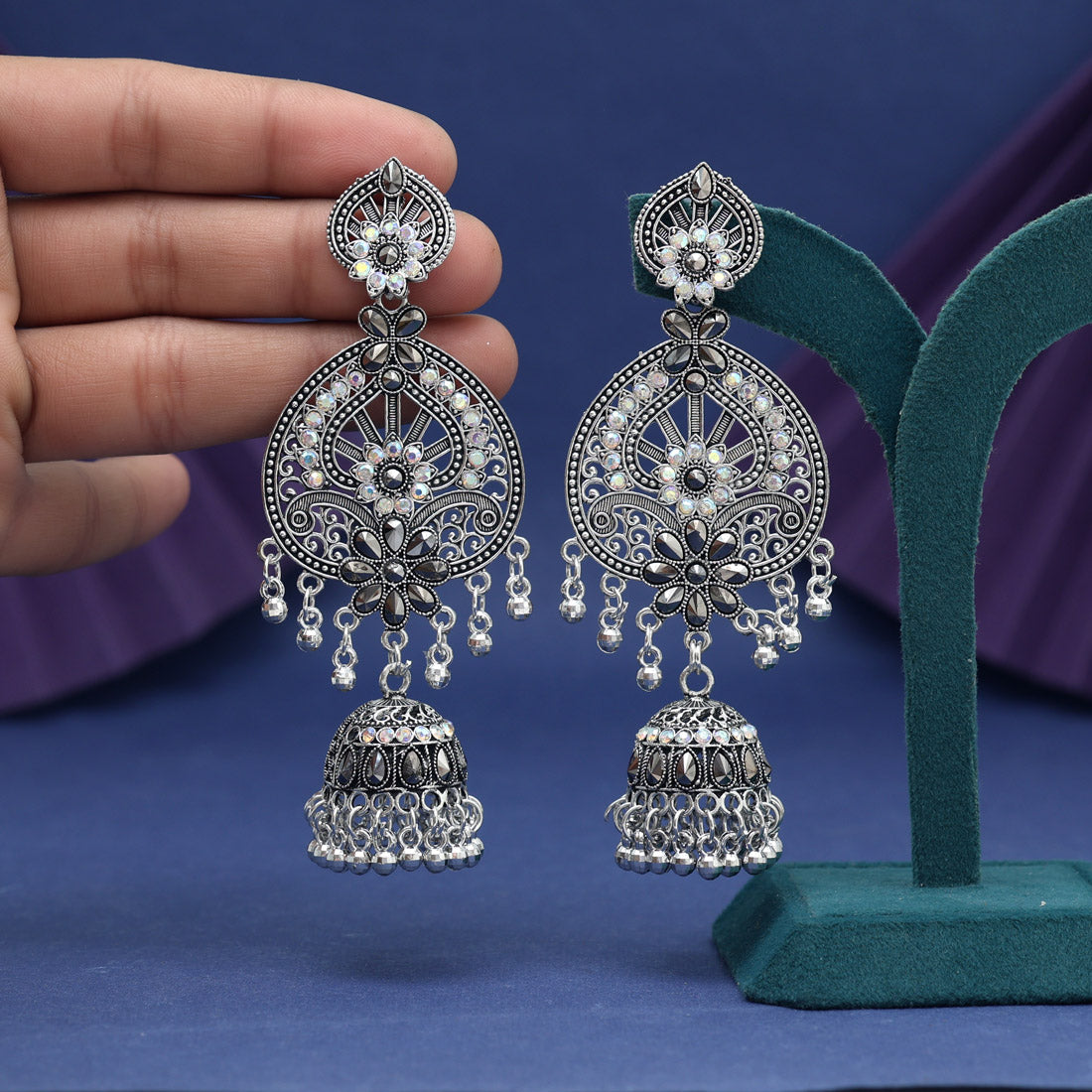 Oxidierte Ohrringe - | silber oxidiert
