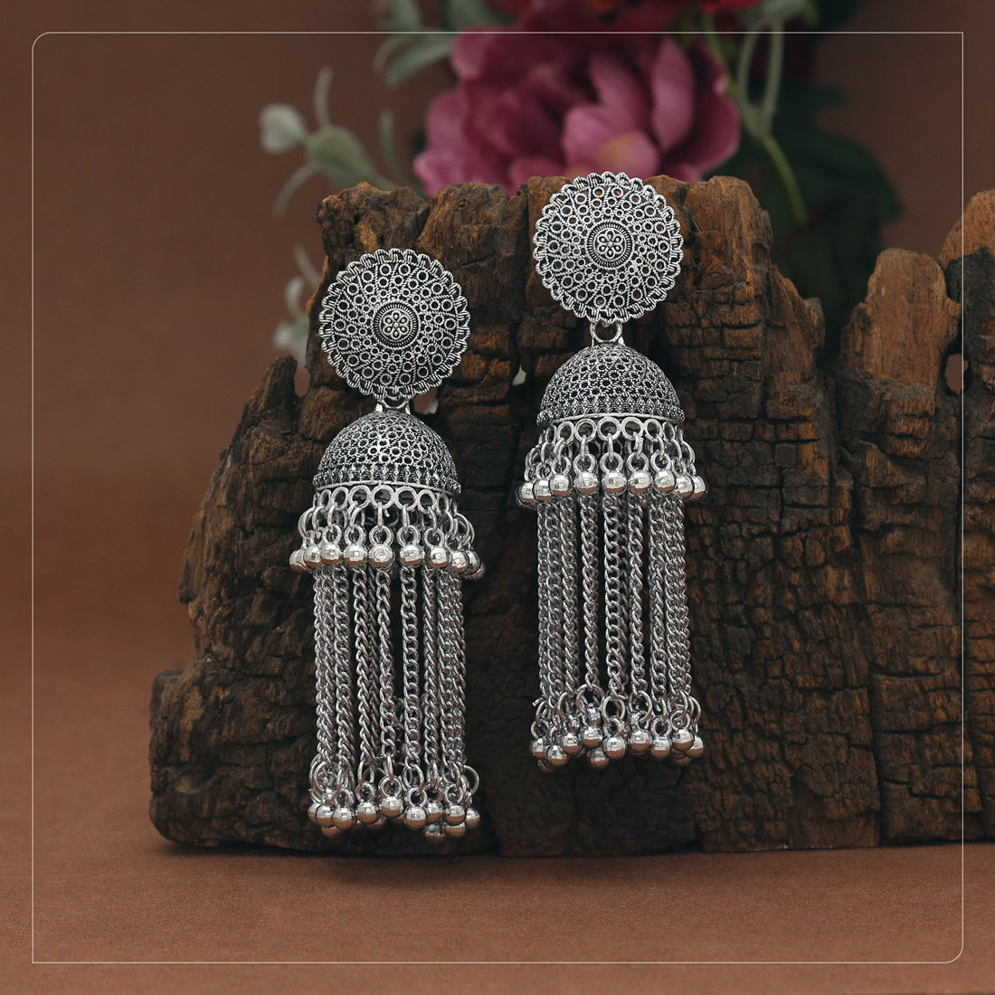 Oxidierte Ohrringe - | silber oxidiert
