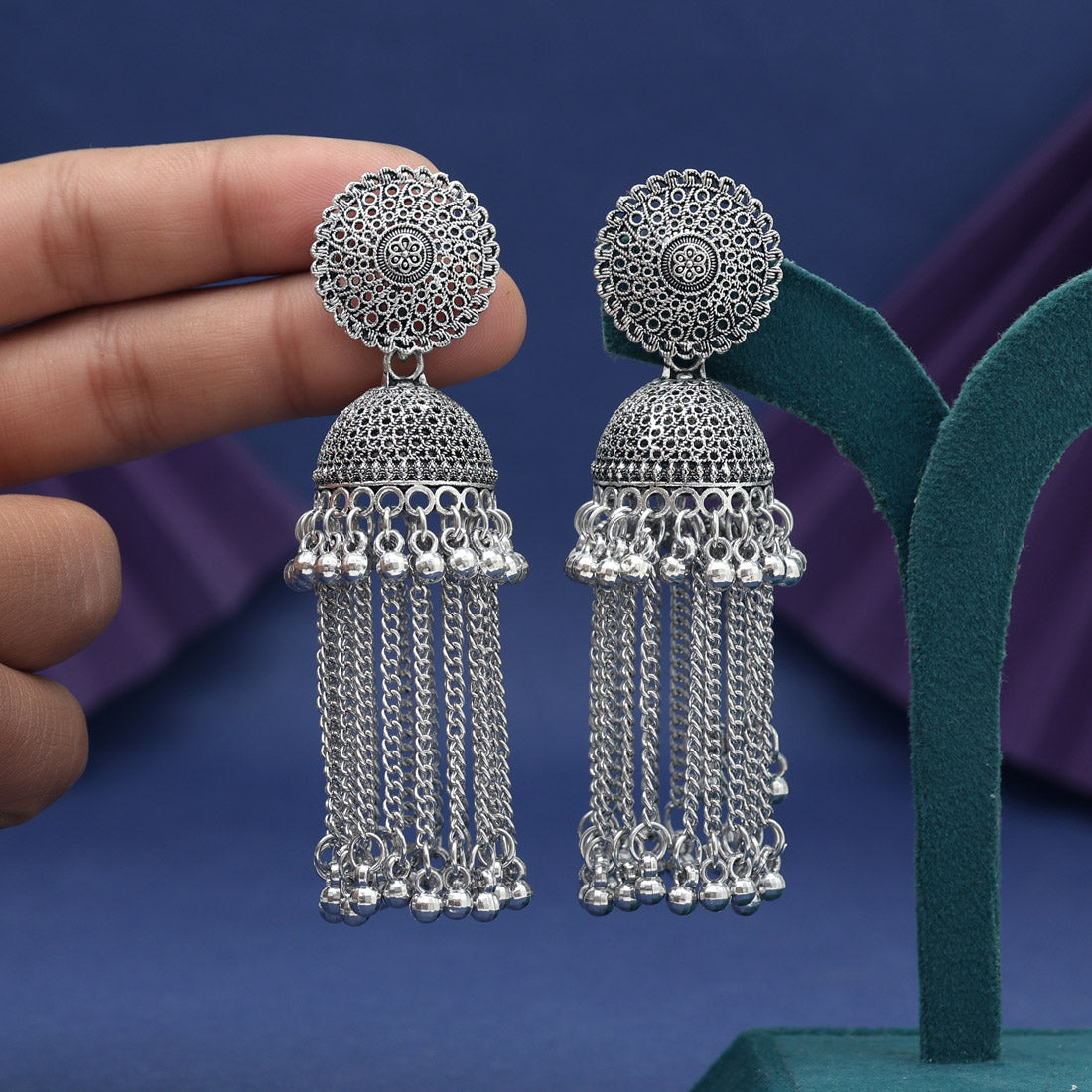 Oxidierte Ohrringe - | silber oxidiert