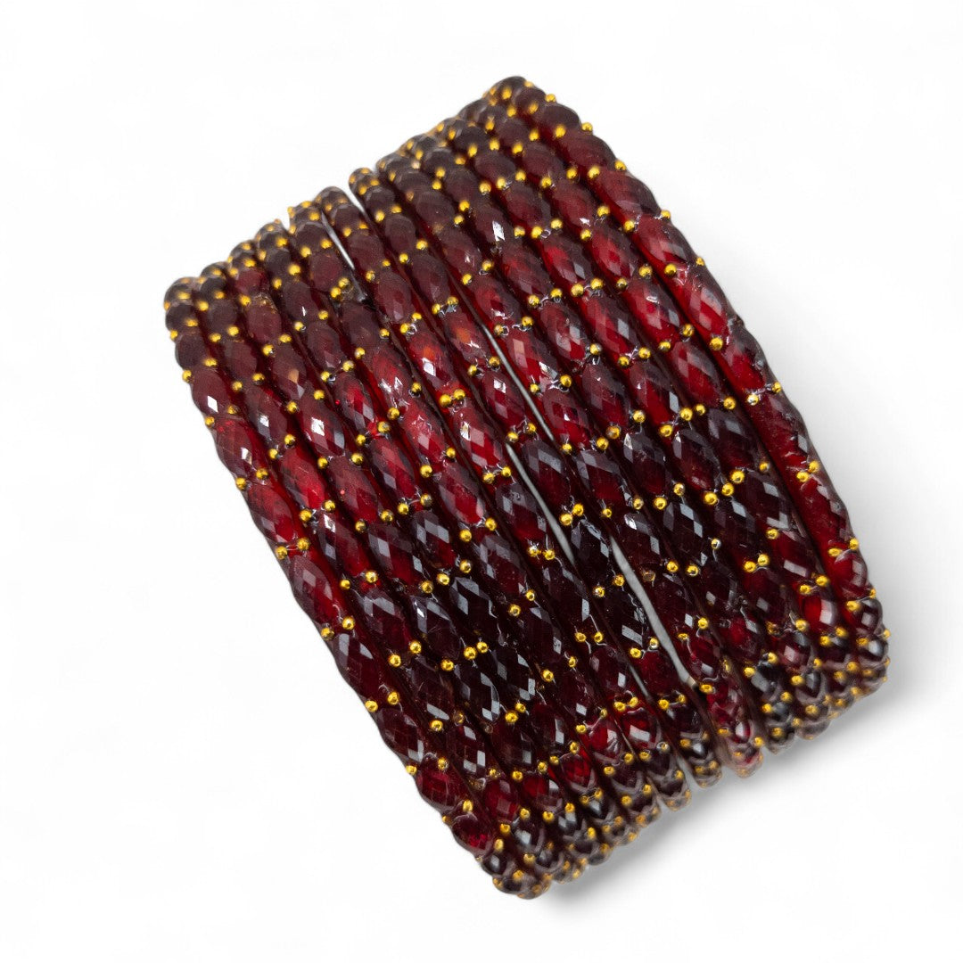 Rain Drop Glas Armreifen – 12er Set - maroon