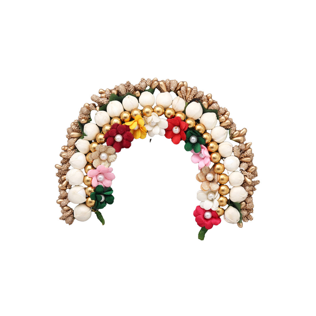 Künstliche indische Haarblumen | Gold | multicolor