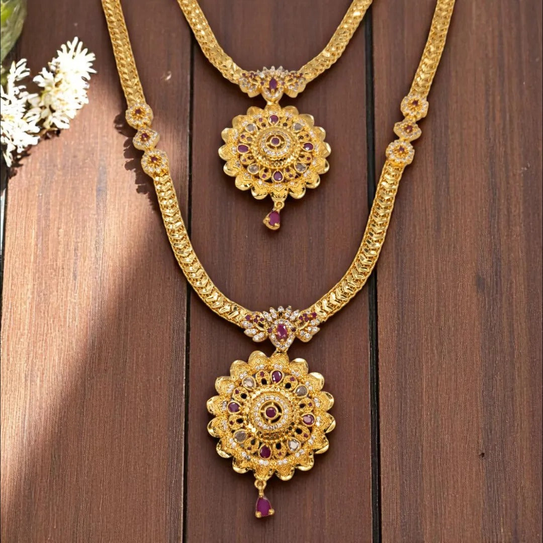 Hals- und Lange Kette Set - gold | combo set