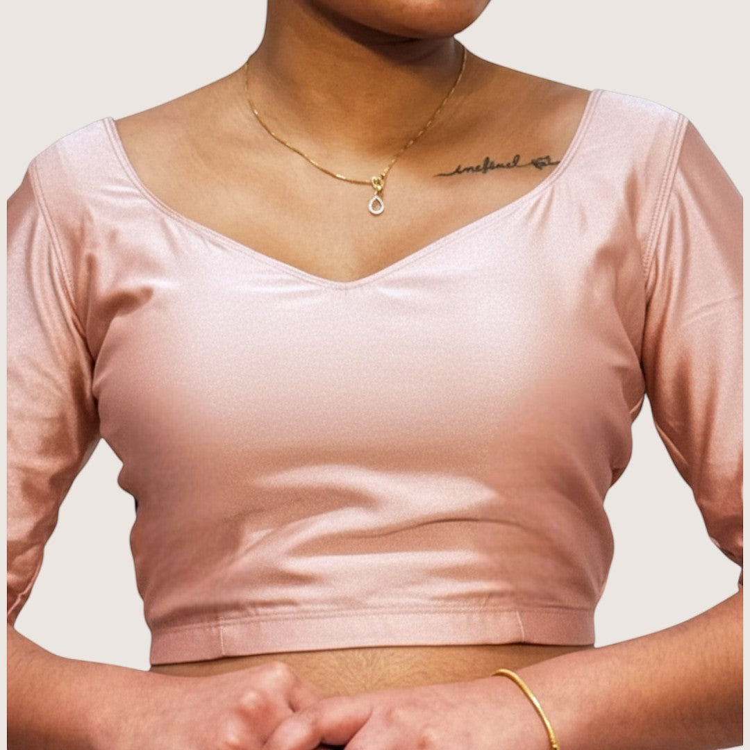 Ready-made saree blouse – sweetheart neckline – blue