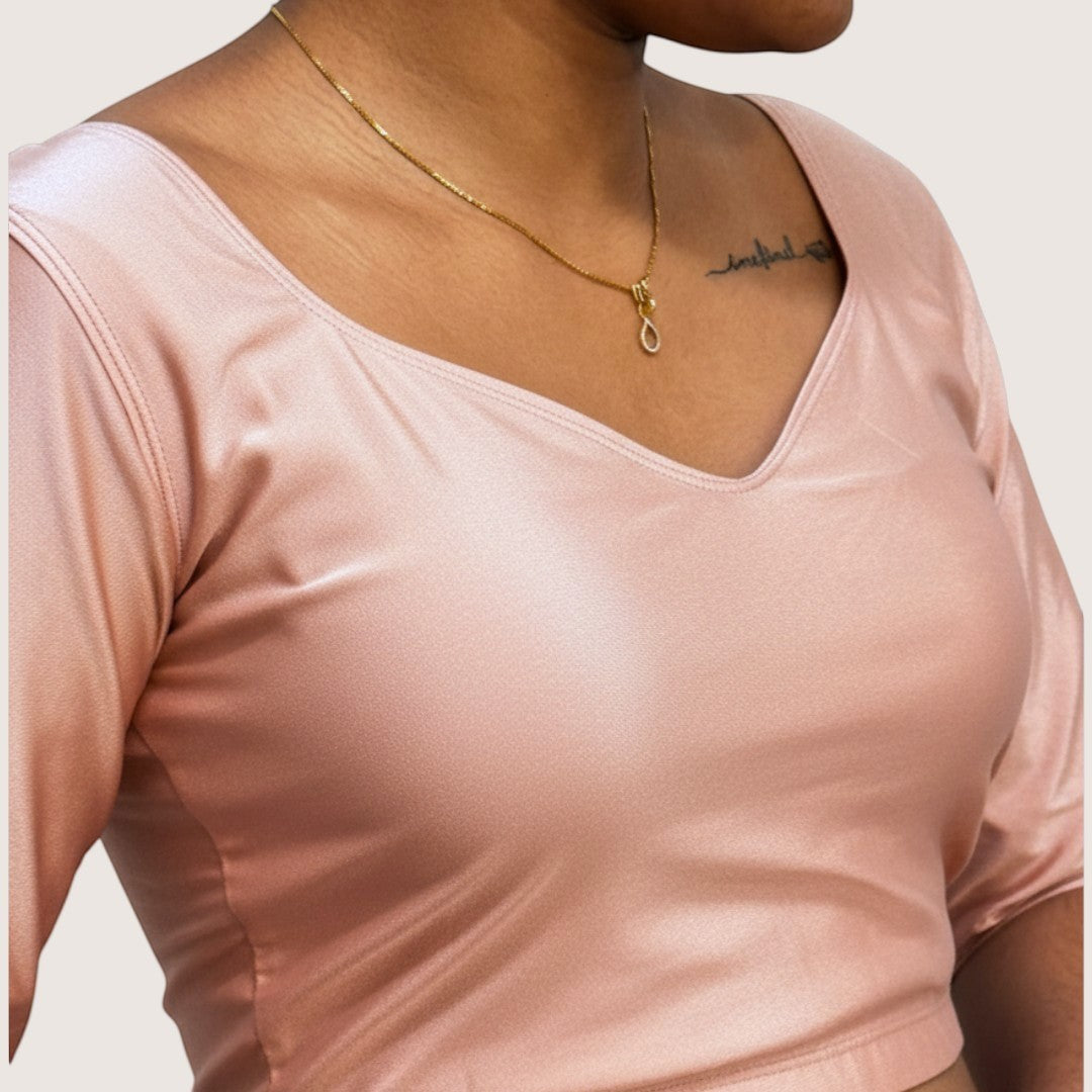 Ready-Made Saree Blusen – Herzausschnitt - Rosa