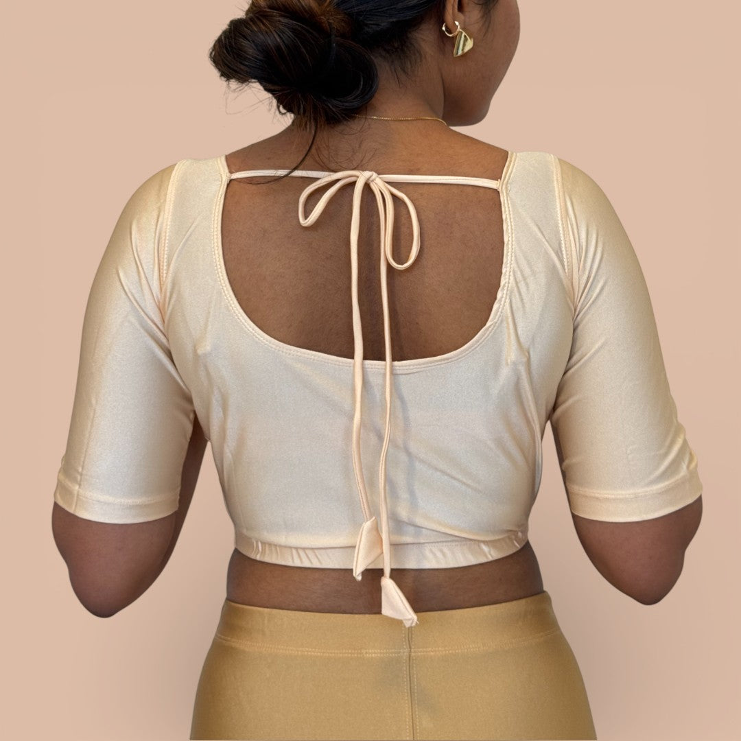 Ready-Made Saree Blusen – Herzausschnitt - Beige