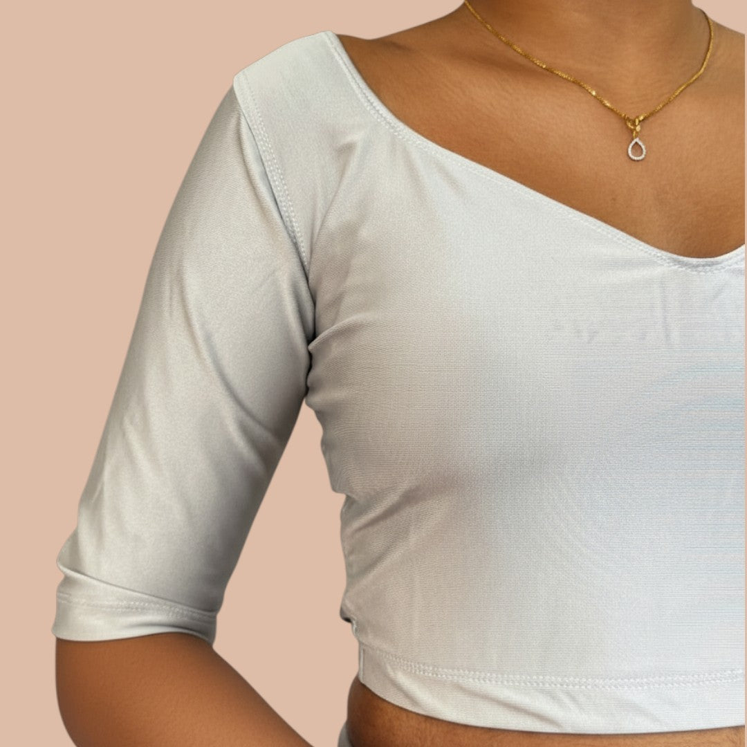 Ready-made saree blouse – sweetheart neckline – blue