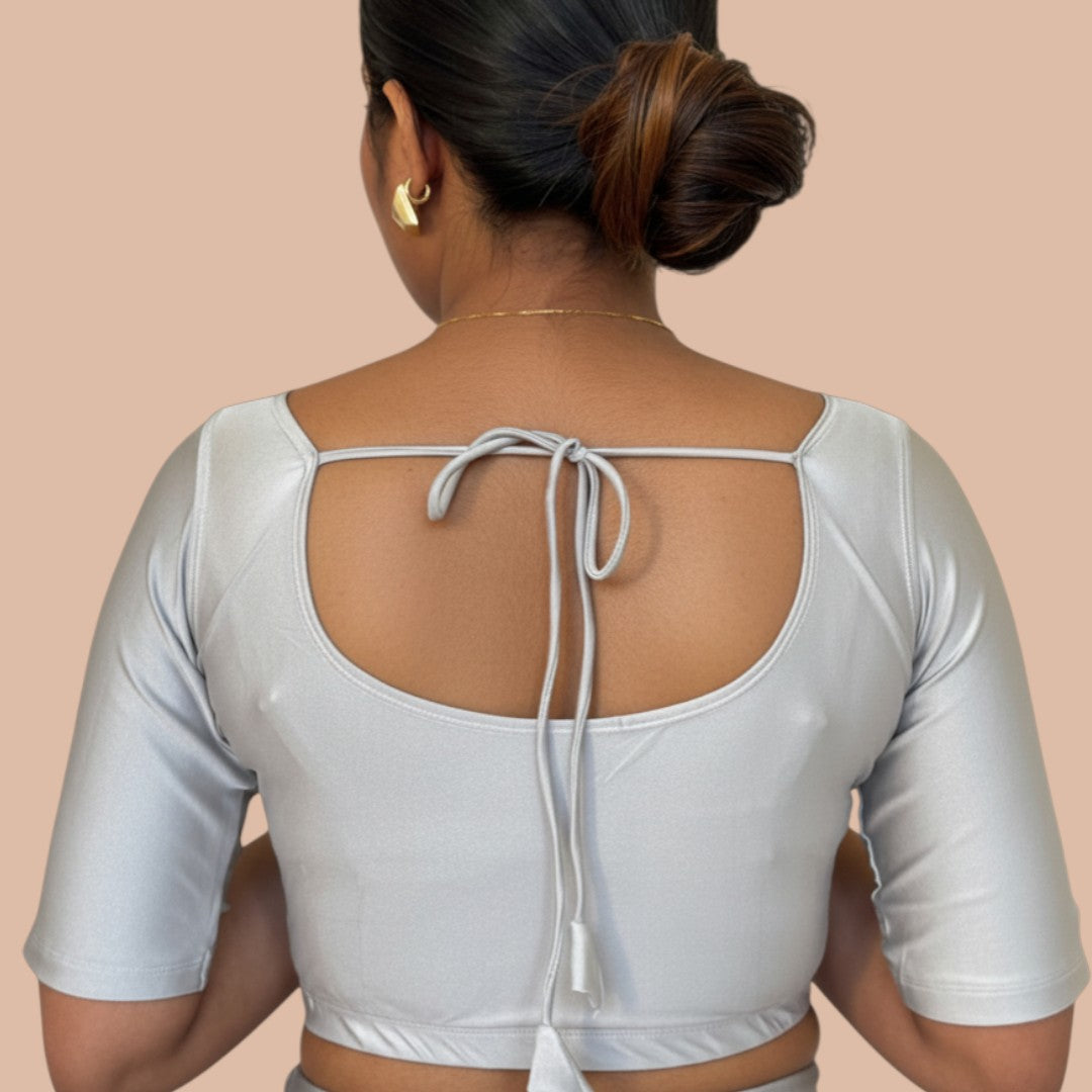 Ready-Made Saree Blusen – Herzausschnitt - Grau