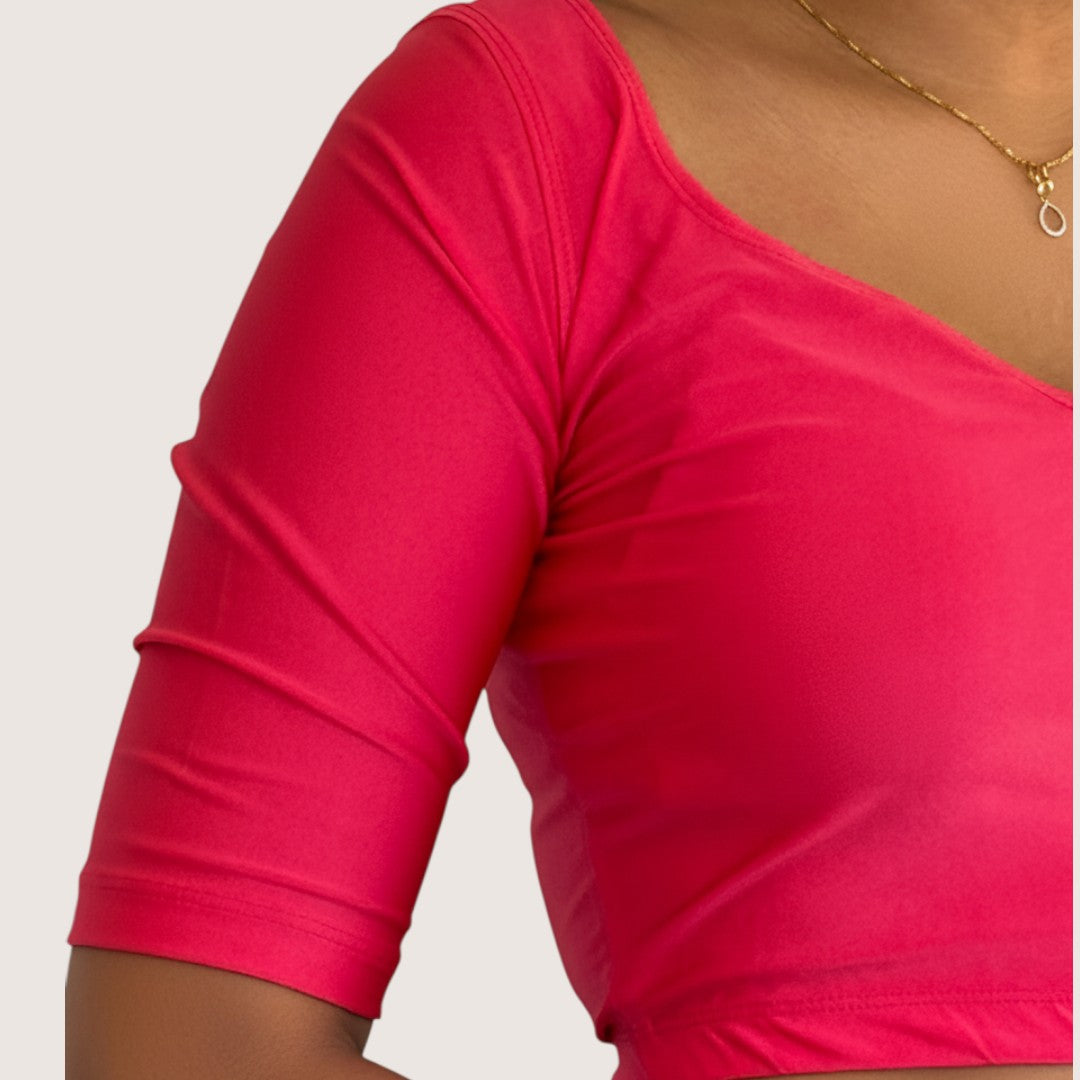 Ready-made saree blouse – sweetheart neckline – blue