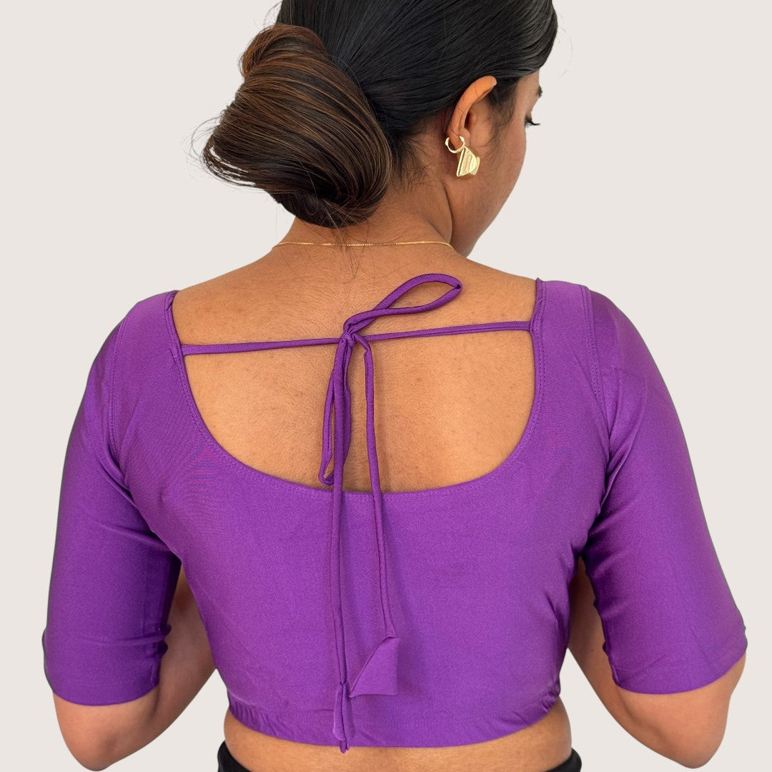 Ready-Made Saree Blusen – Herzausschnitt - lila