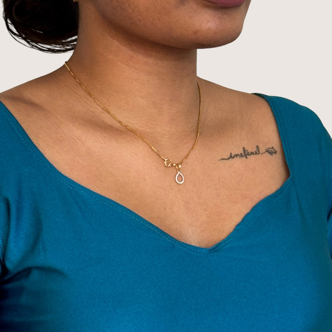 Ready-Made Saree Blusen – Herzausschnitt -Blaugrün