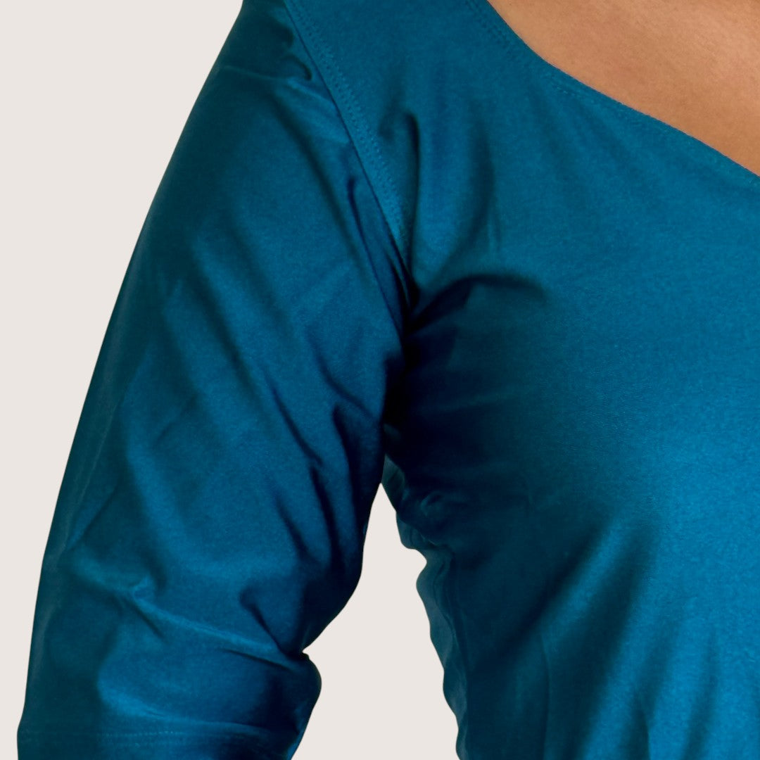 Ready-Made Saree Blusen – Herzausschnitt -Blaugrün