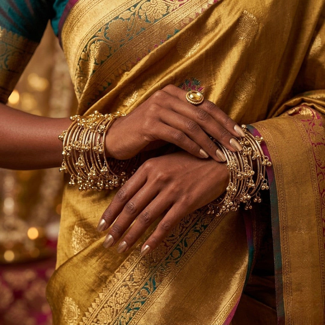 Rain Drop Glass Bangles – Set of 12 - Dark Blue