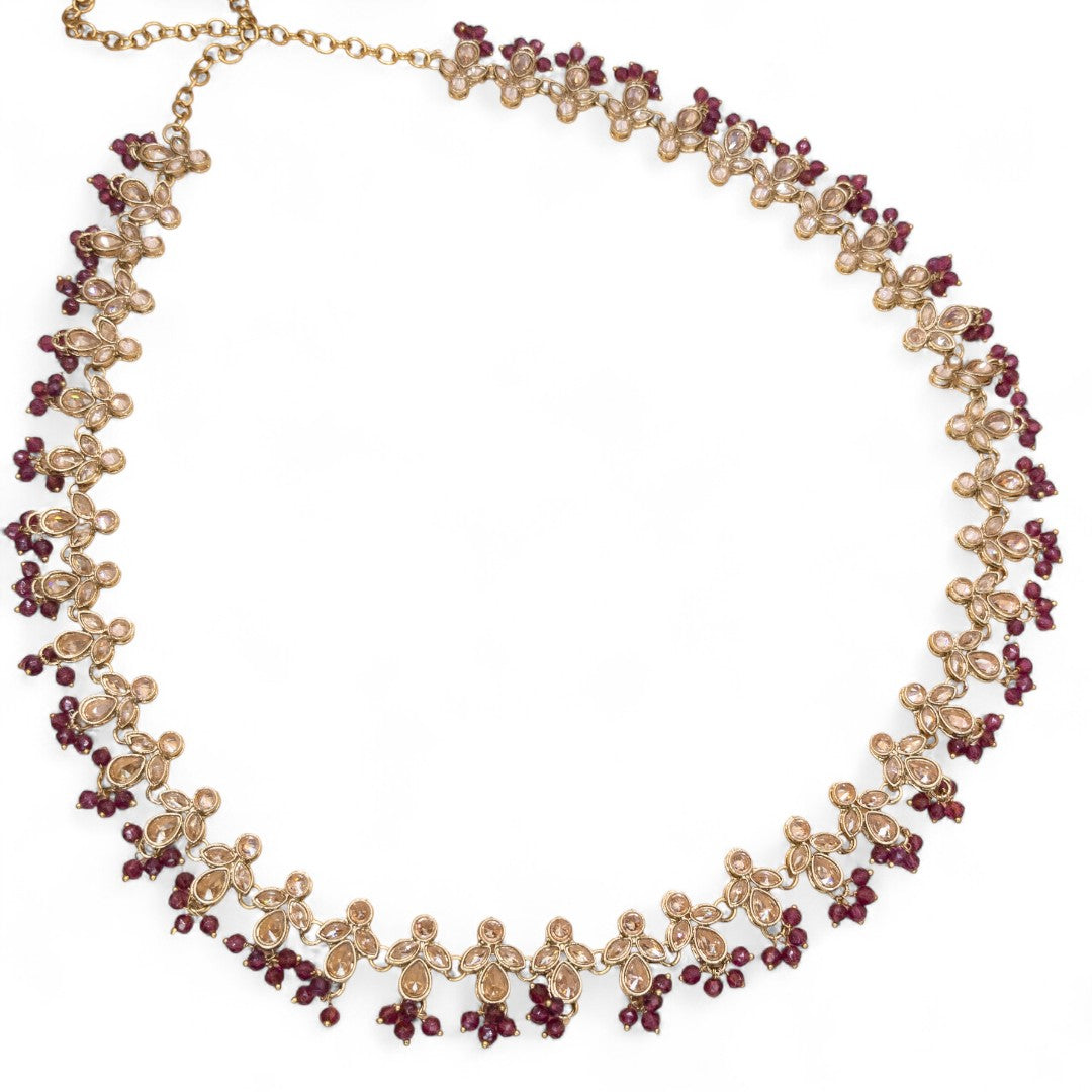 Polki Heritage Taillenschmuck - gold | weinrot