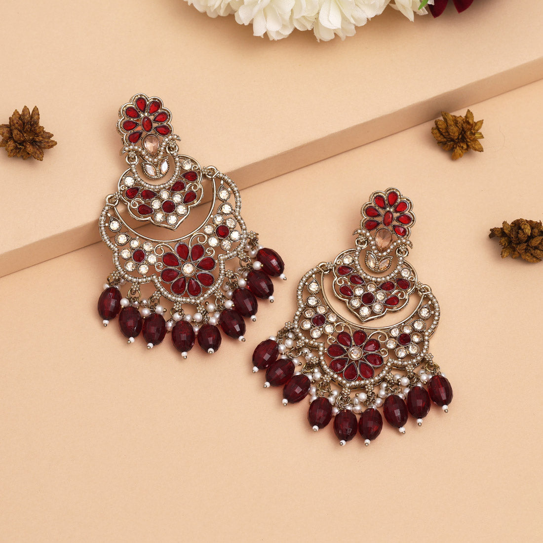 Kundan Ohrringe Chandhbali - Gold | Lila