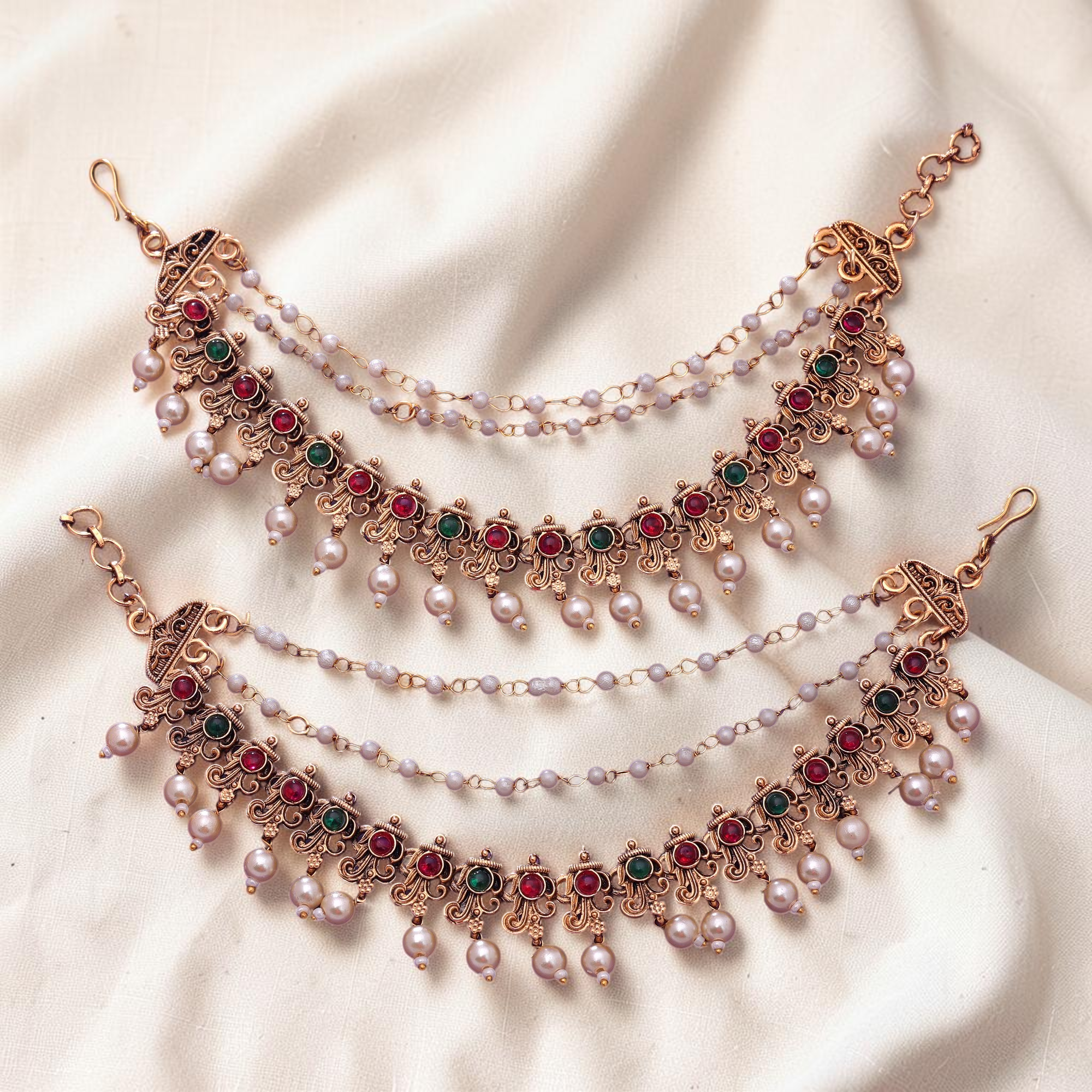 Maatal-Ohrringschmuck - Matt Gold | Pearl