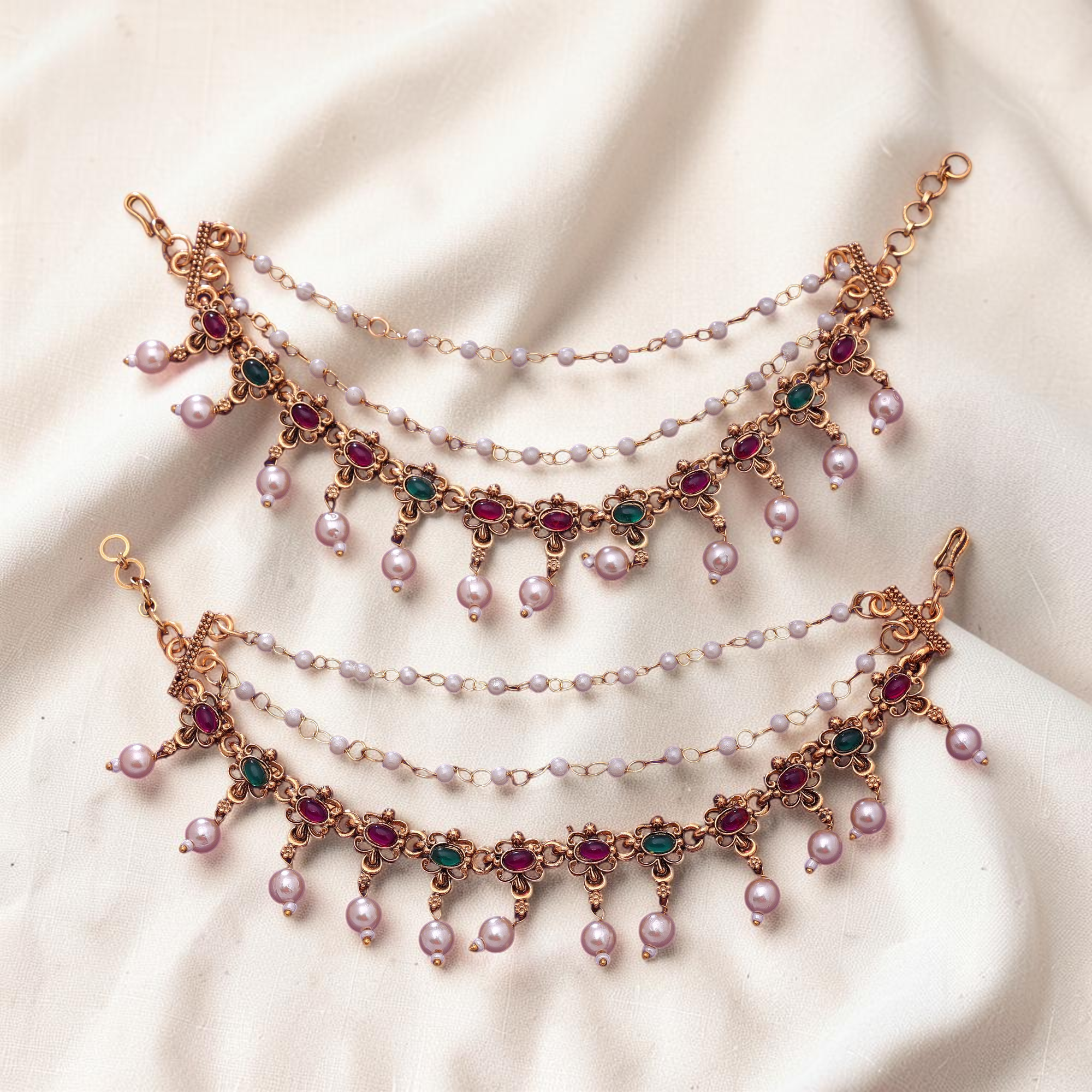Maatal-Ohrringschmuck - Matt Gold | Pearl