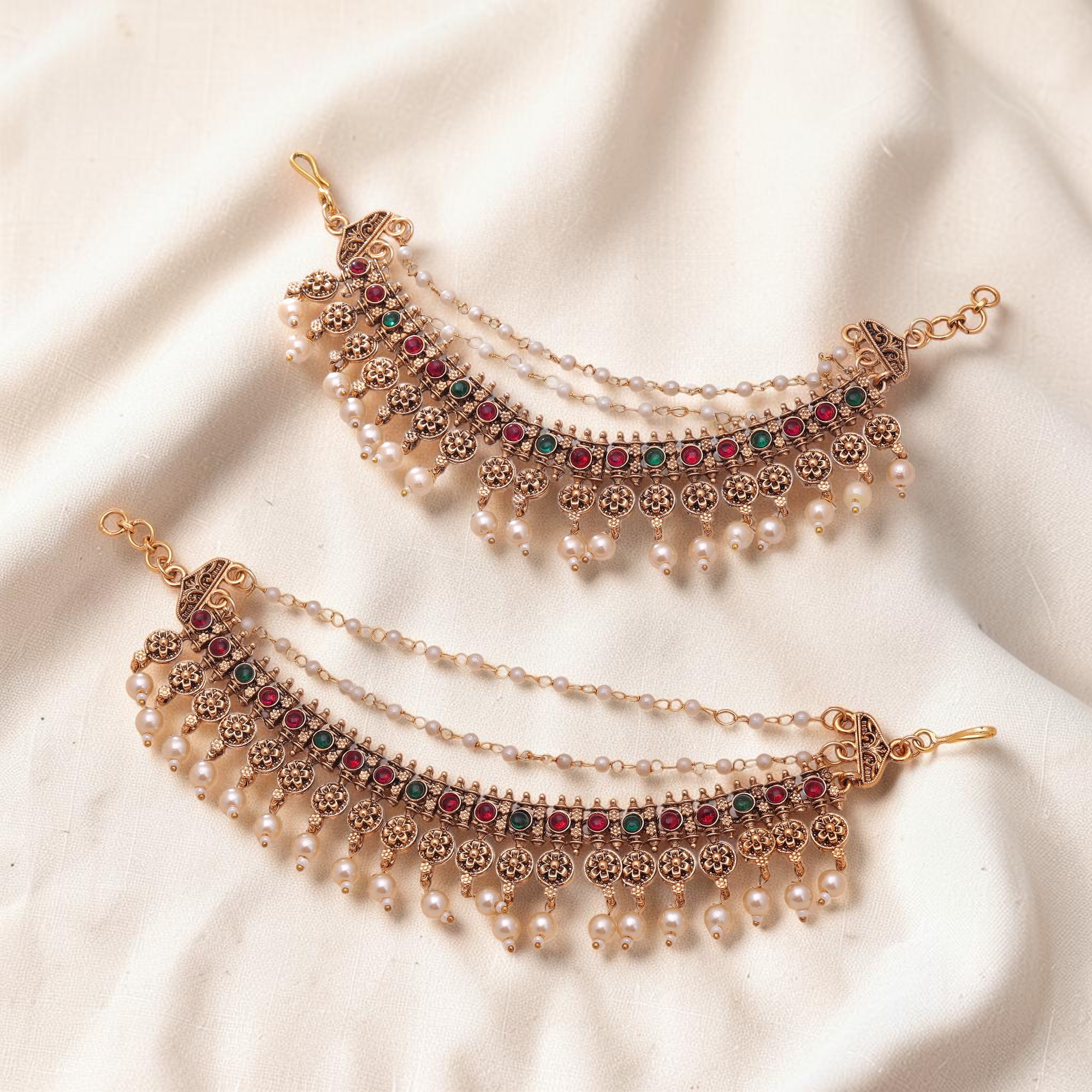 Maatal-Ohrringschmuck - Matt Gold | Pearl