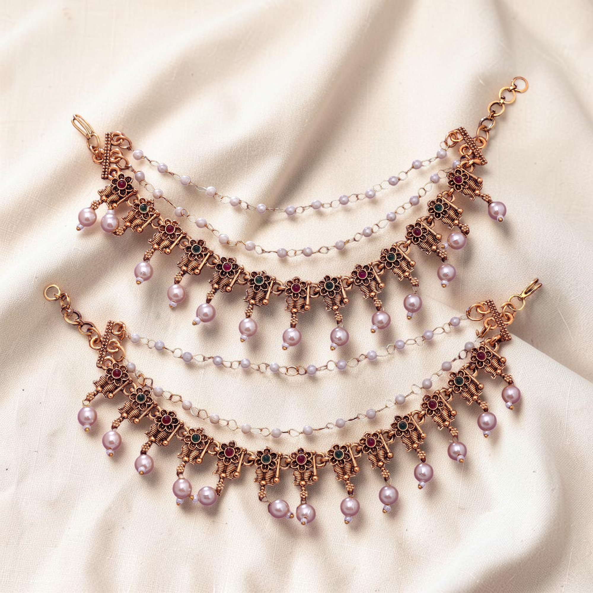 Maatal-Ohrringschmuck - Matt Gold | Pearl