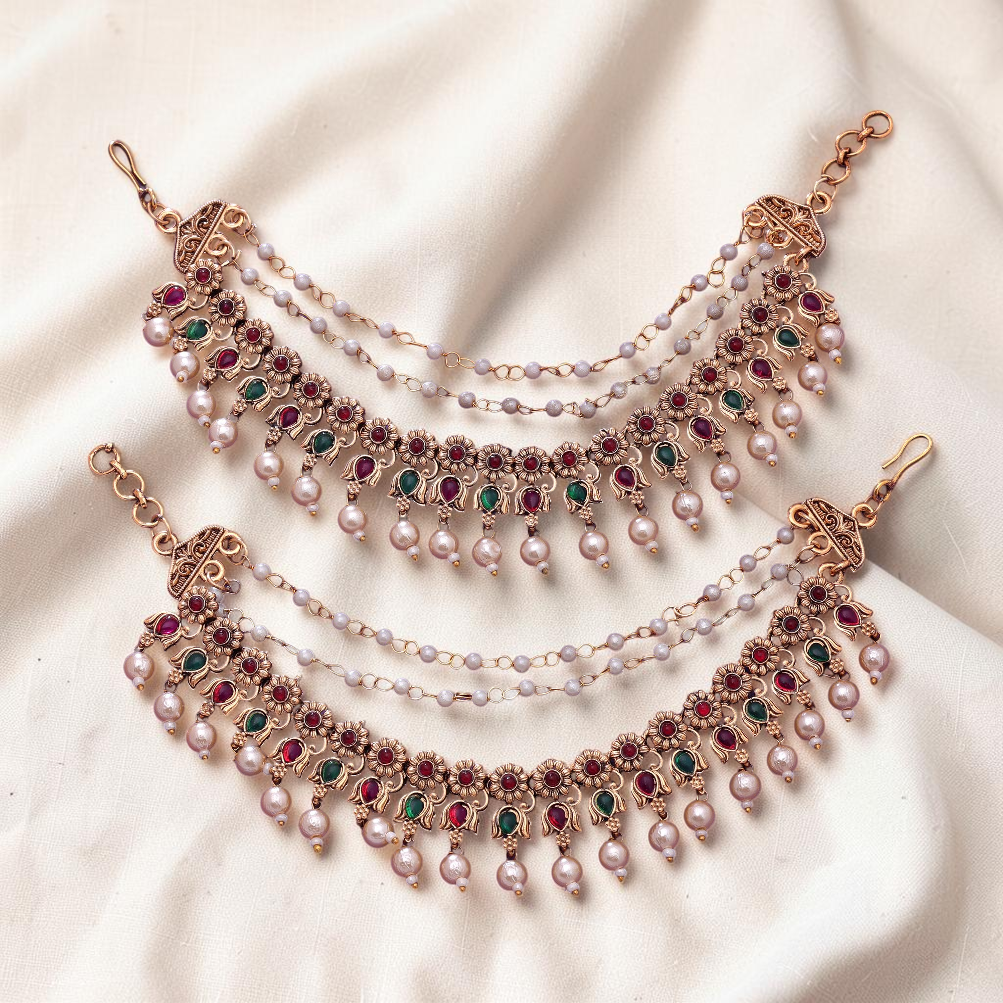 Maatal-Ohrringschmuck - Matt Gold | Pearl