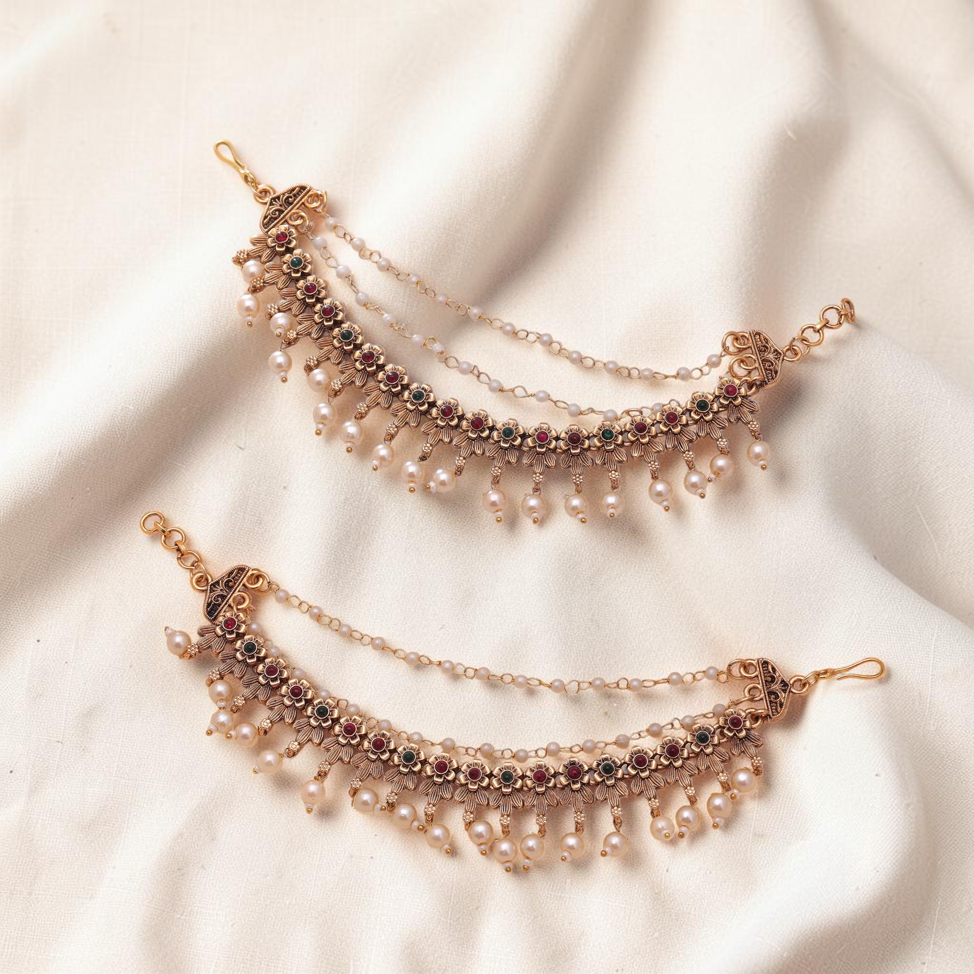 Maatal-Ohrringschmuck - Matt Gold | Pearl