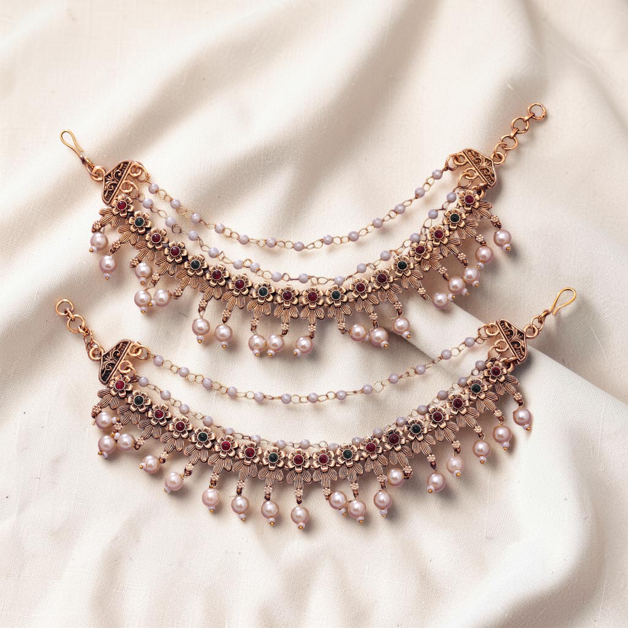 Maatal-Ohrringschmuck - Matt Gold | Pearl