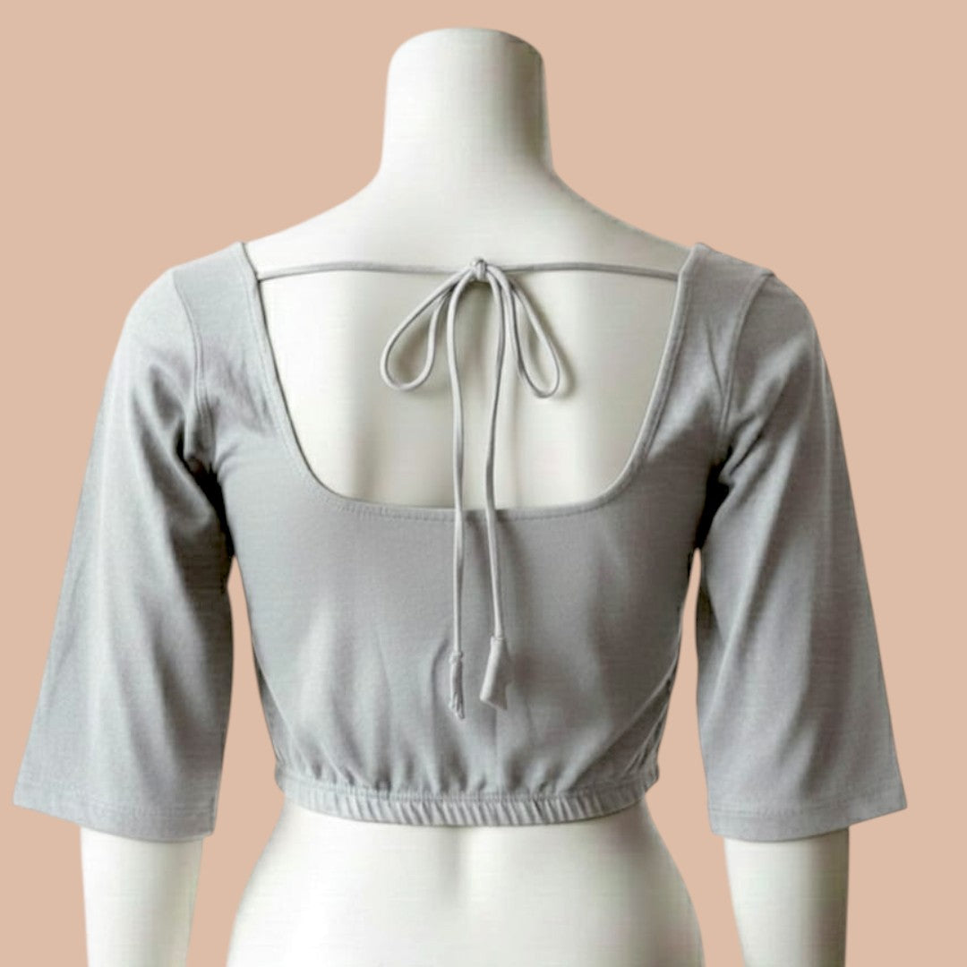 Ready-Made Saree Blusen – Herzausschnitt - Grau