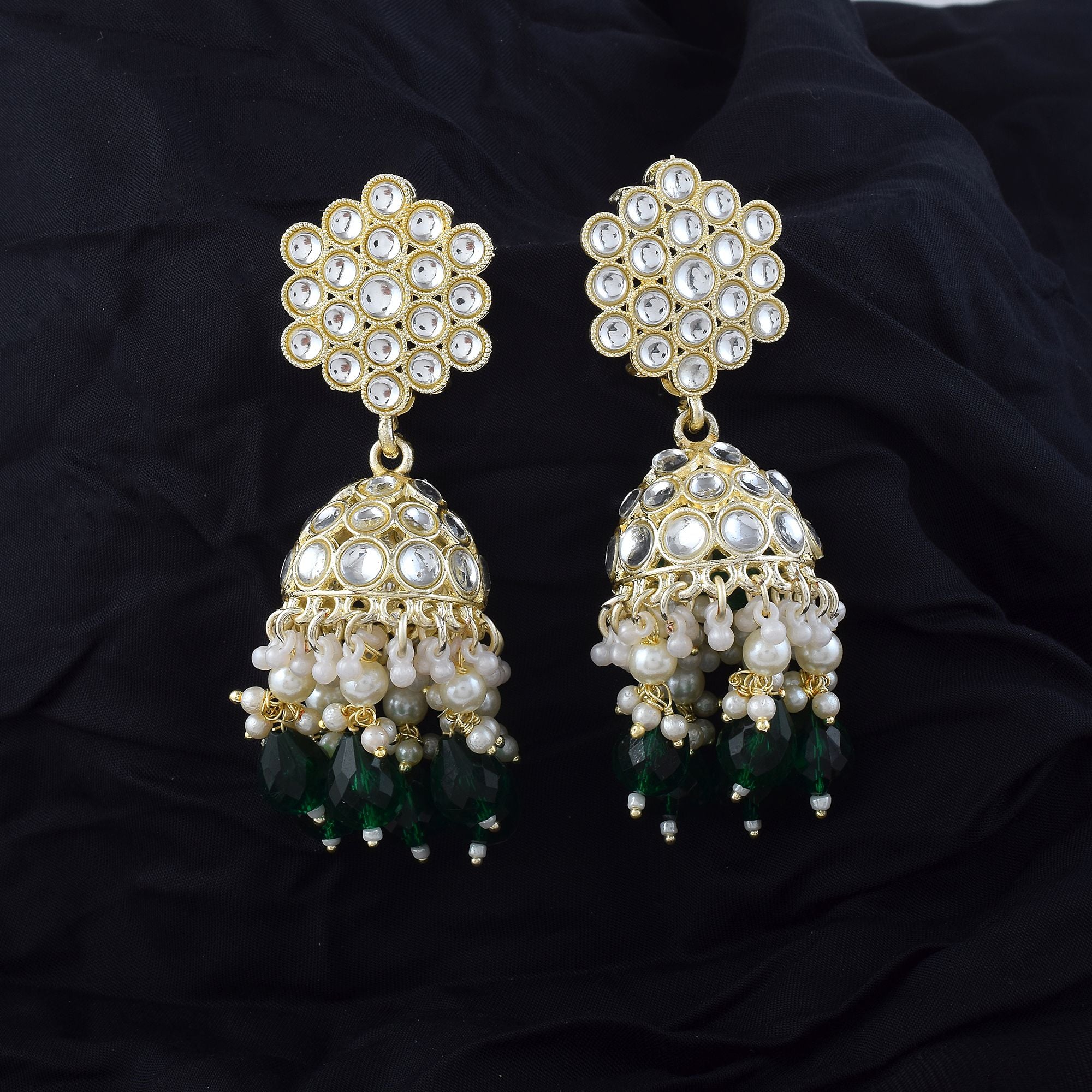 Kundan Ohrringe - Jumkha | gold | grün