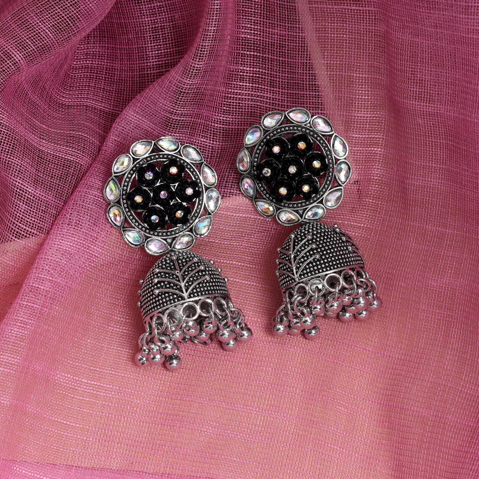 Oxidierte Ohrringe - | silber oxidiert
