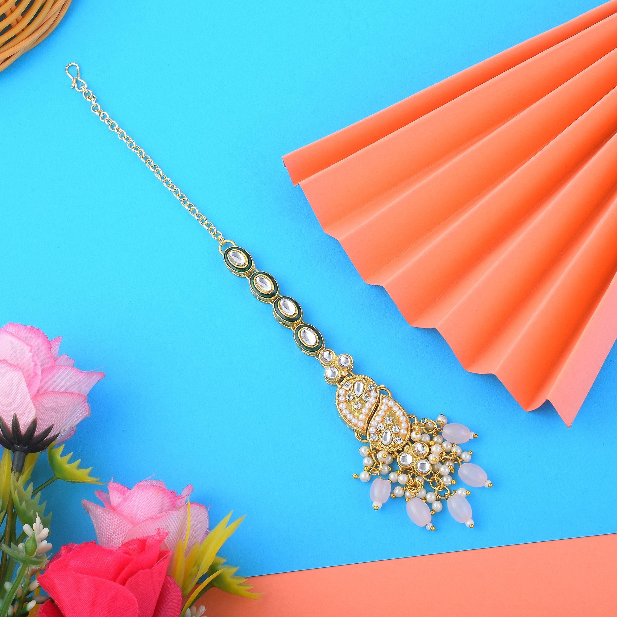 Kundan Maang Tikka - gold| rosa