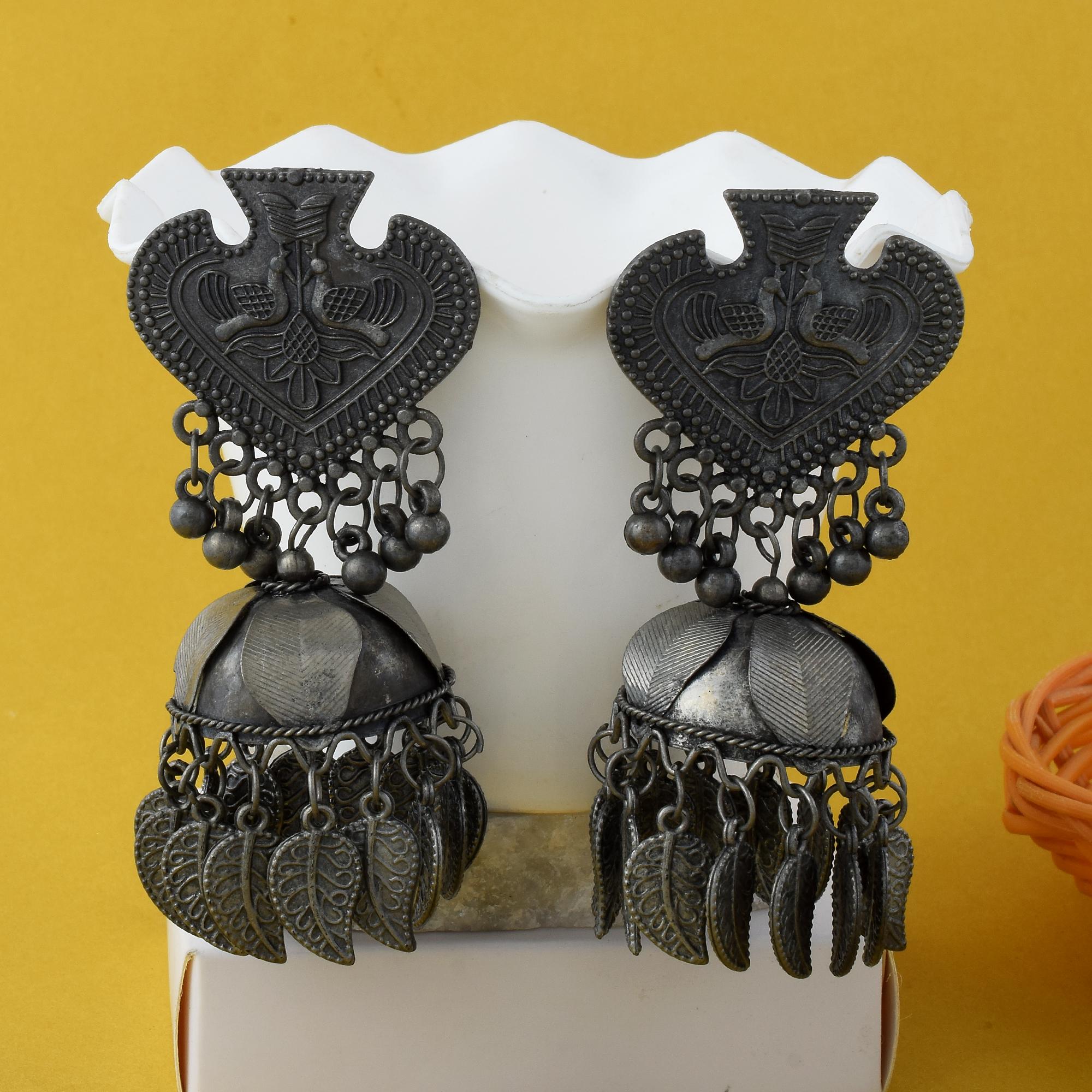 Oxidierte Ohrringe - | silber oxidiert | oversize