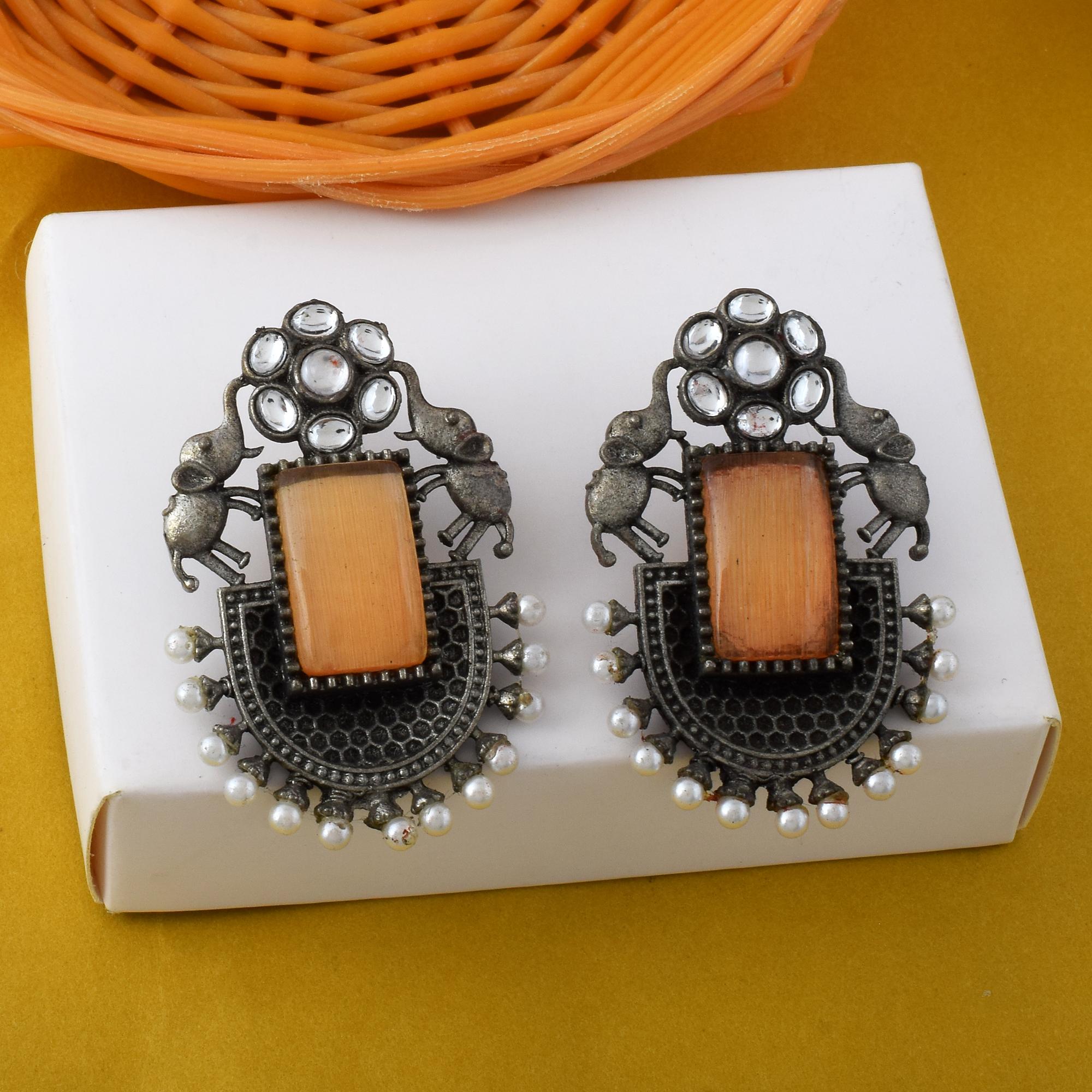 Oxidierte Ohrringe - | silber oxidiert