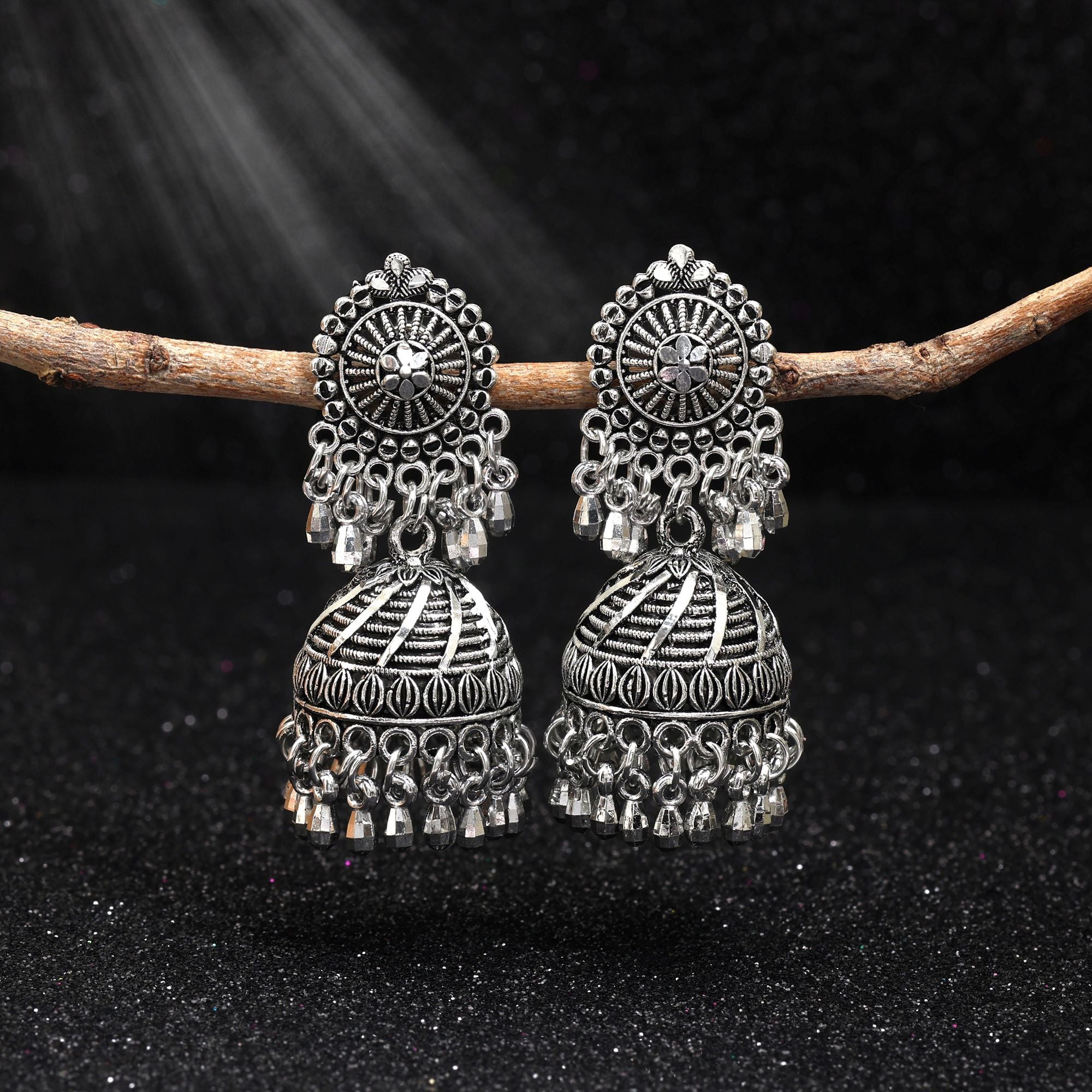 Oxidierte Ohrringe - | silber oxidiert