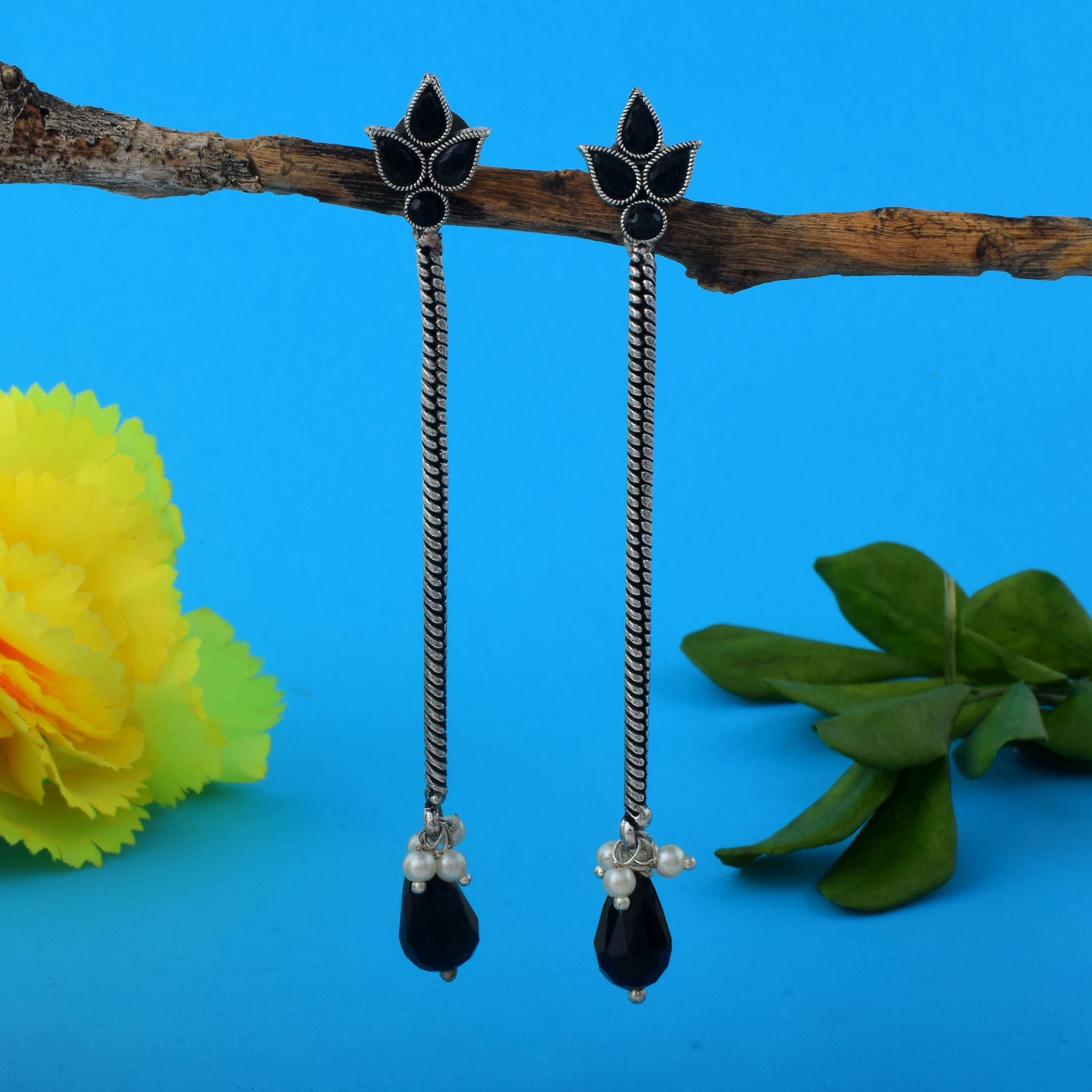 Oxidierte Ohrringe - | silber oxidiert
