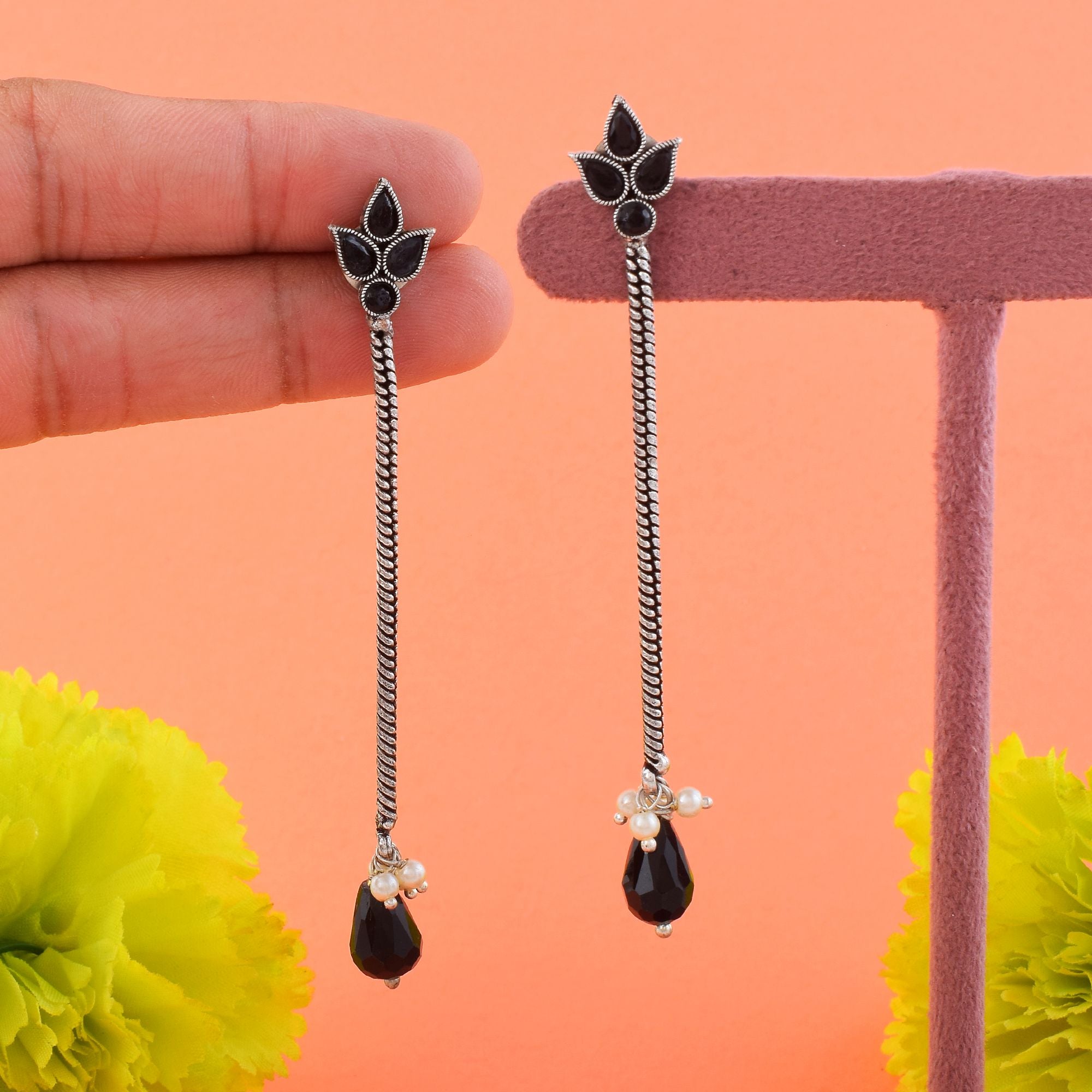Oxidierte Ohrringe - | silber oxidiert