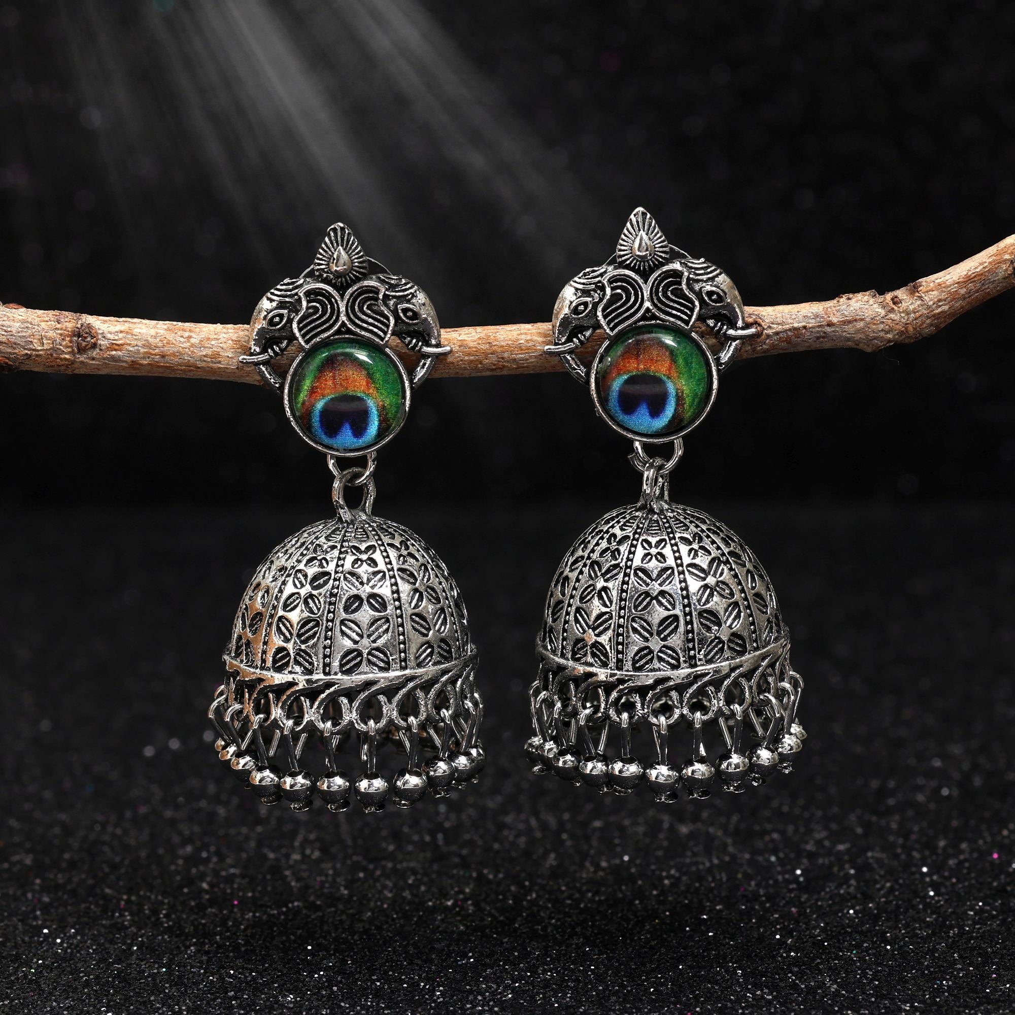 Oxidierte Ohrringe - | silber oxidiert