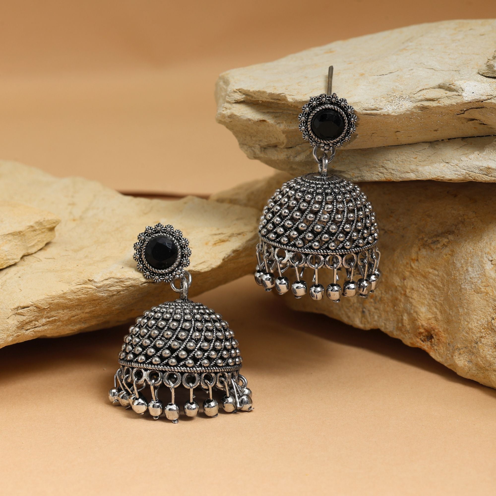 Oxidierte Ohrringe - | silber oxidiert
