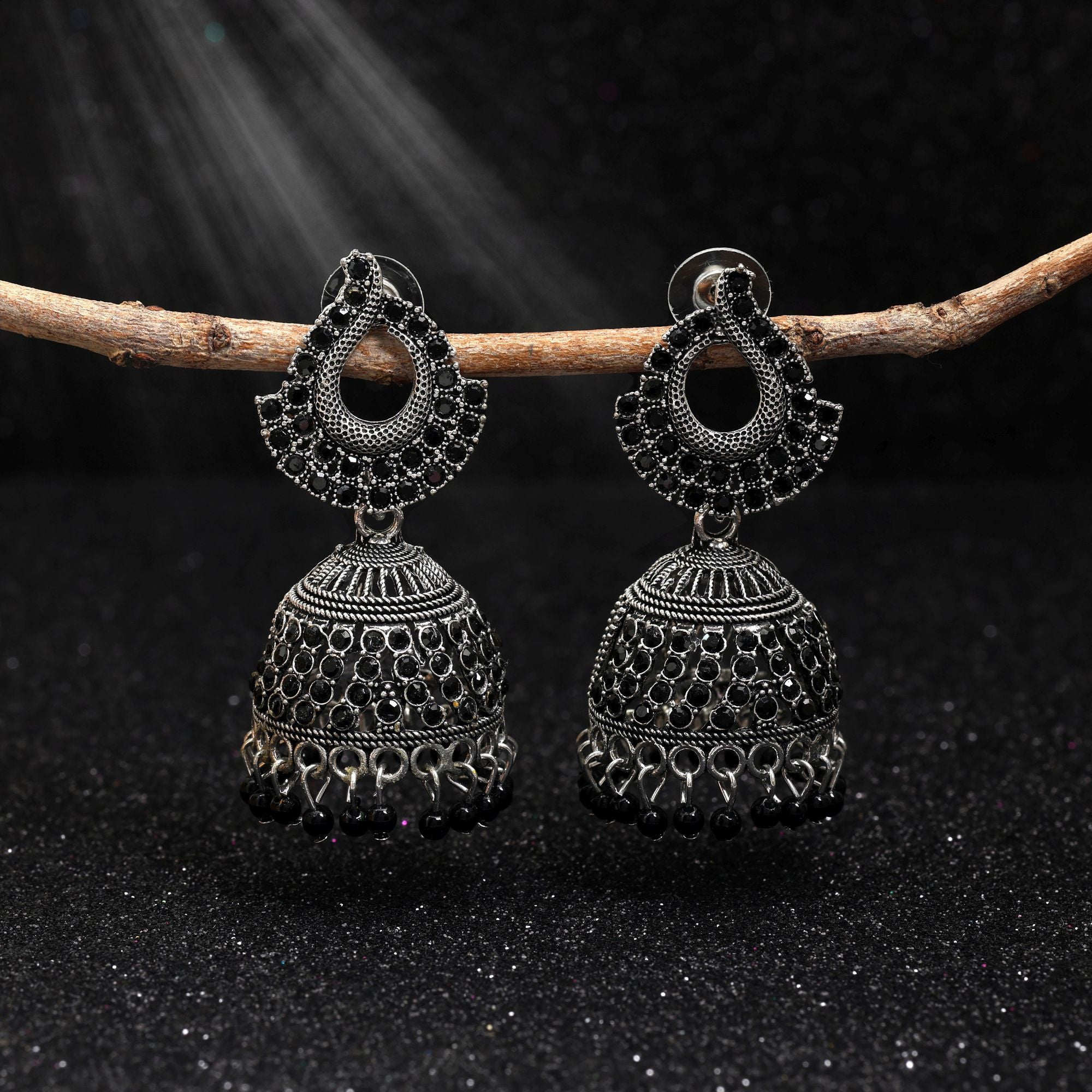 Oxidierte Ohrringe - | silber oxidiert