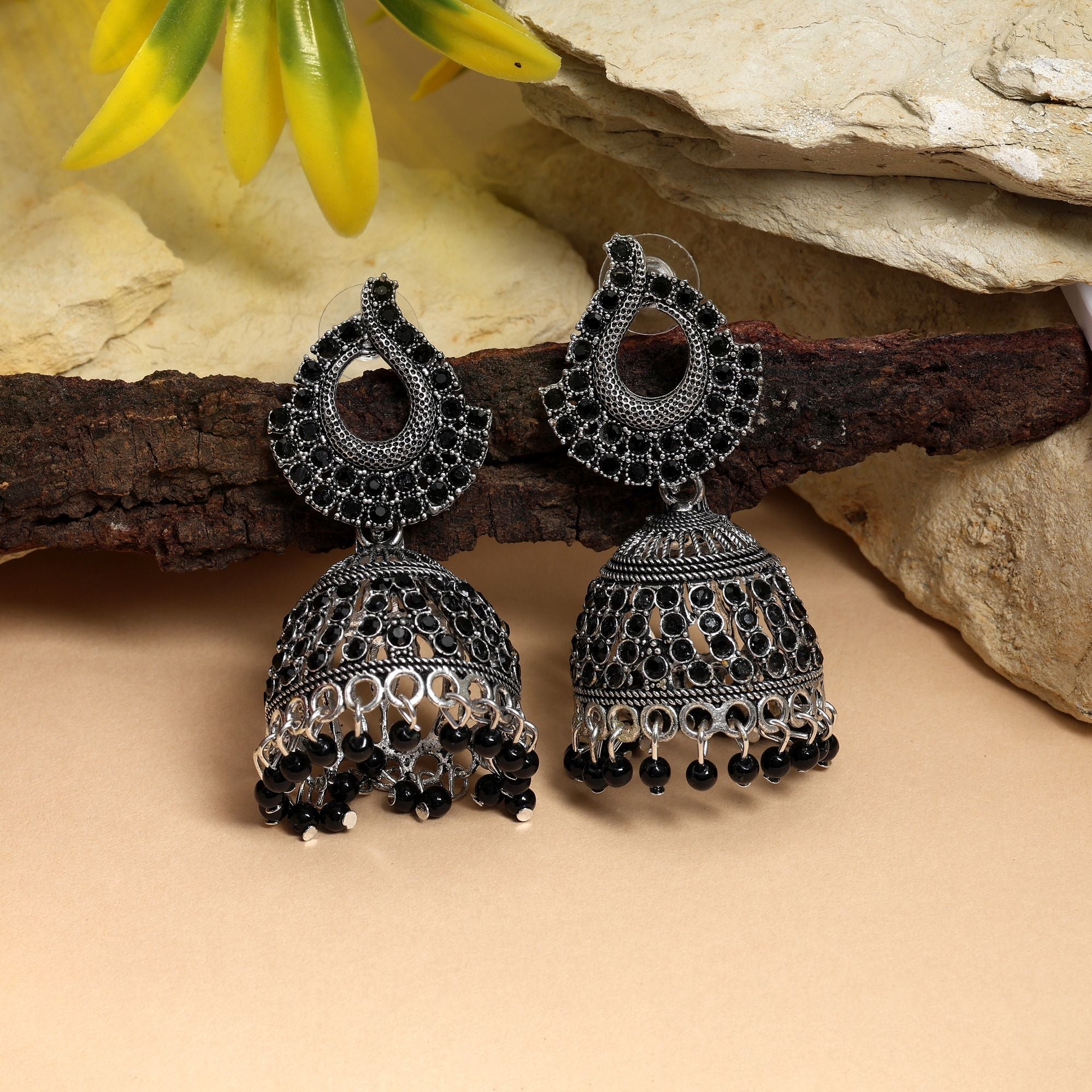 Oxidierte Ohrringe - | silber oxidiert