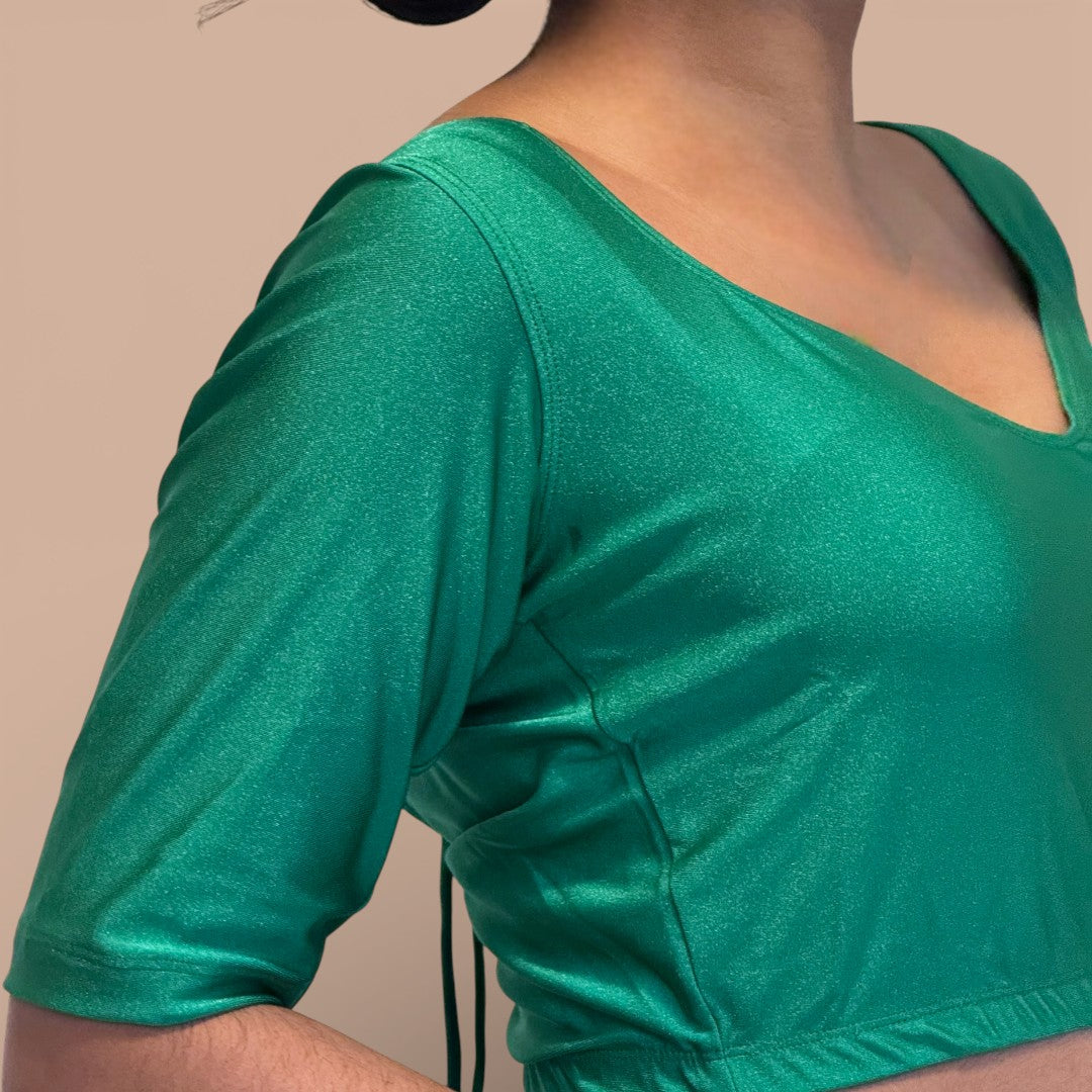 Ready-made saree blouse – sweetheart neckline – blue