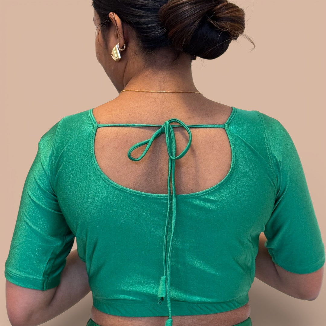 Ready-made saree blouse – sweetheart neckline – blue