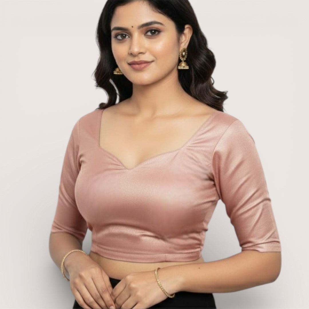 Ready-Made Saree Blusen – Herzausschnitt - Rosa