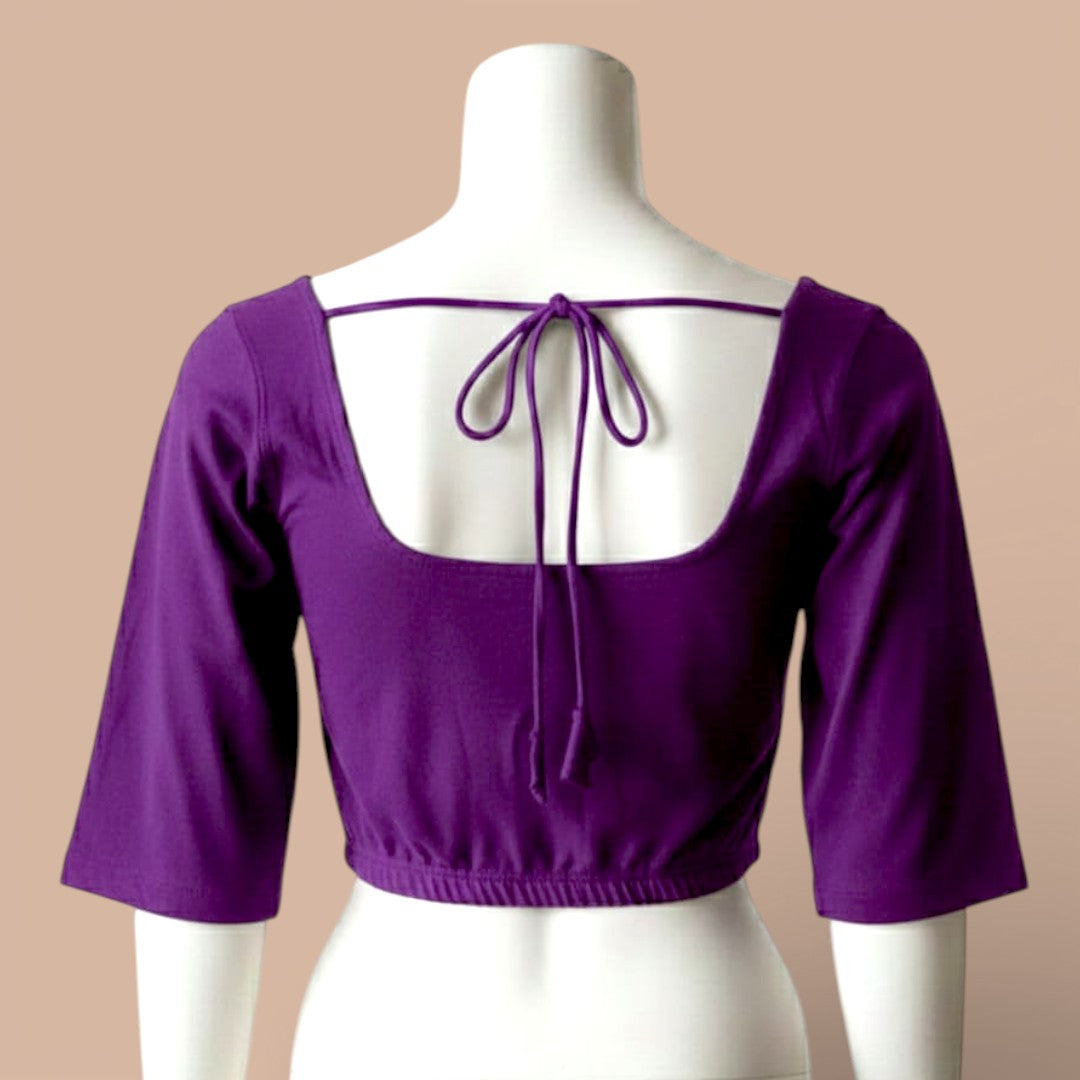 Ready-Made Saree Blusen – Herzausschnitt - lila
