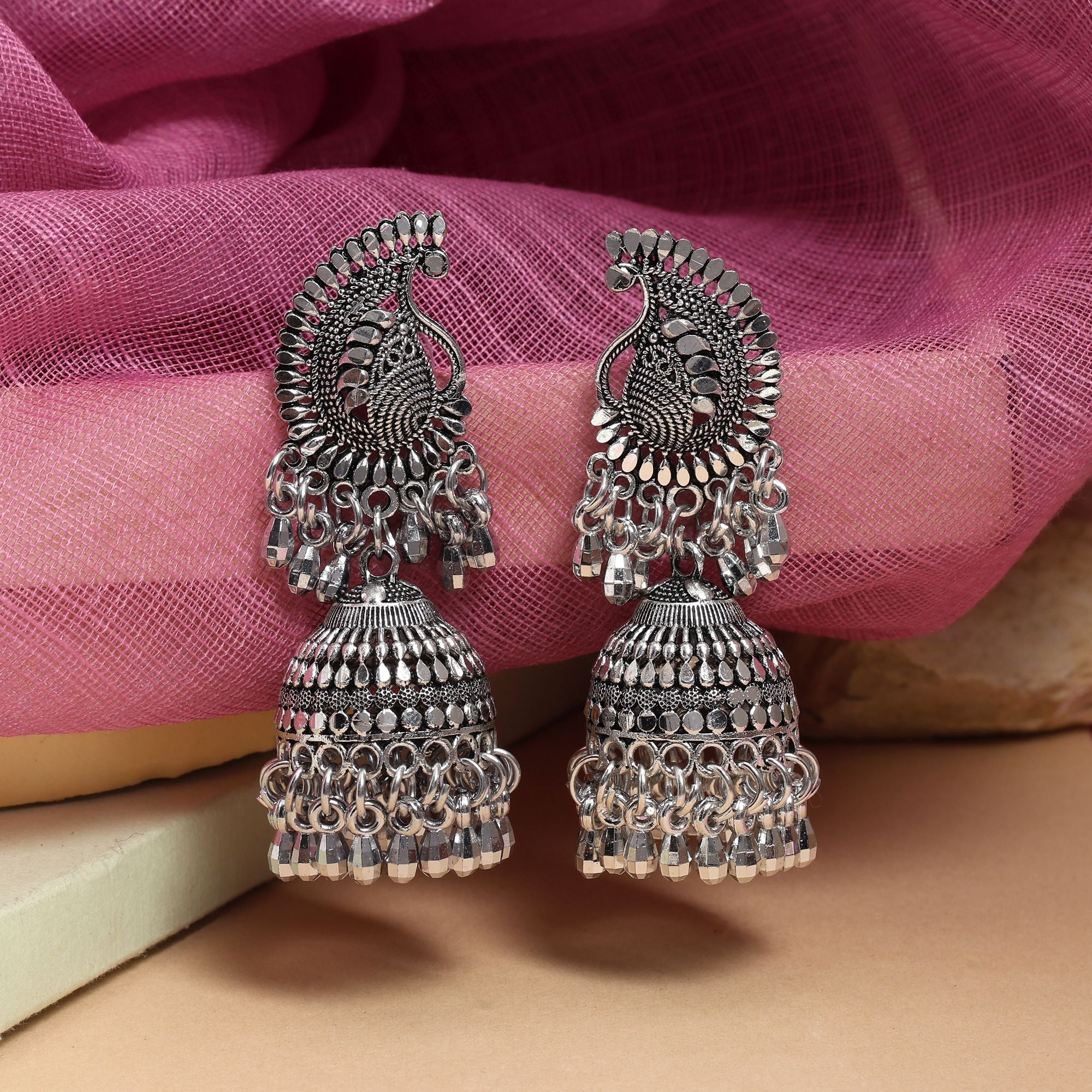 Oxidierte Ohrringe - | silber oxidiert