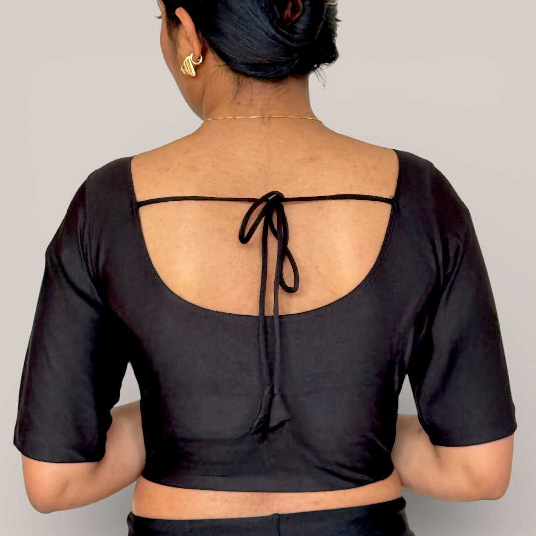 Ready-made saree blouse – sweetheart neckline – blue