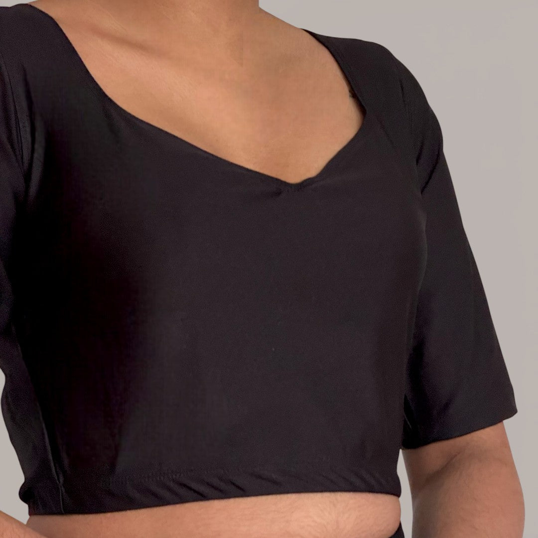 Ready-made saree blouse – sweetheart neckline – blue